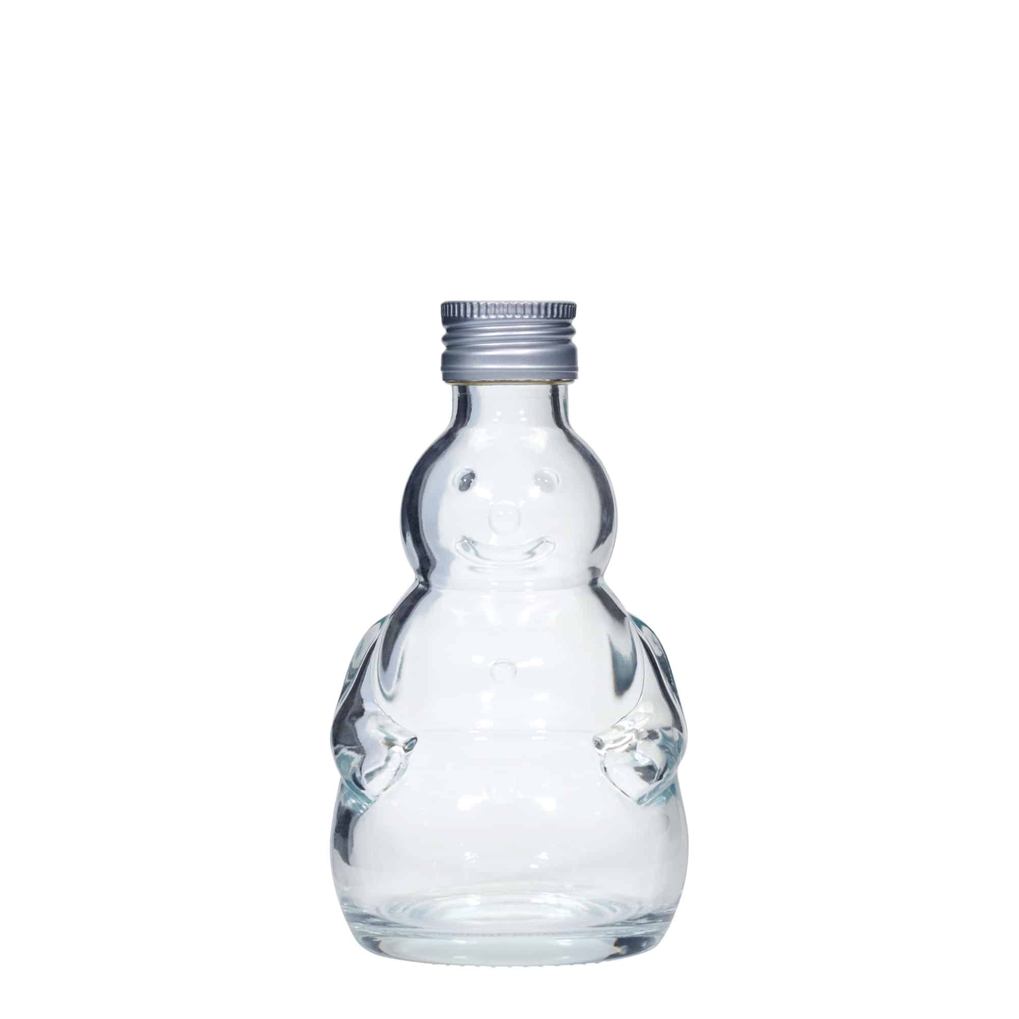 200 ml glazen fles 'Sneeuwman', mondstuk: PP 28