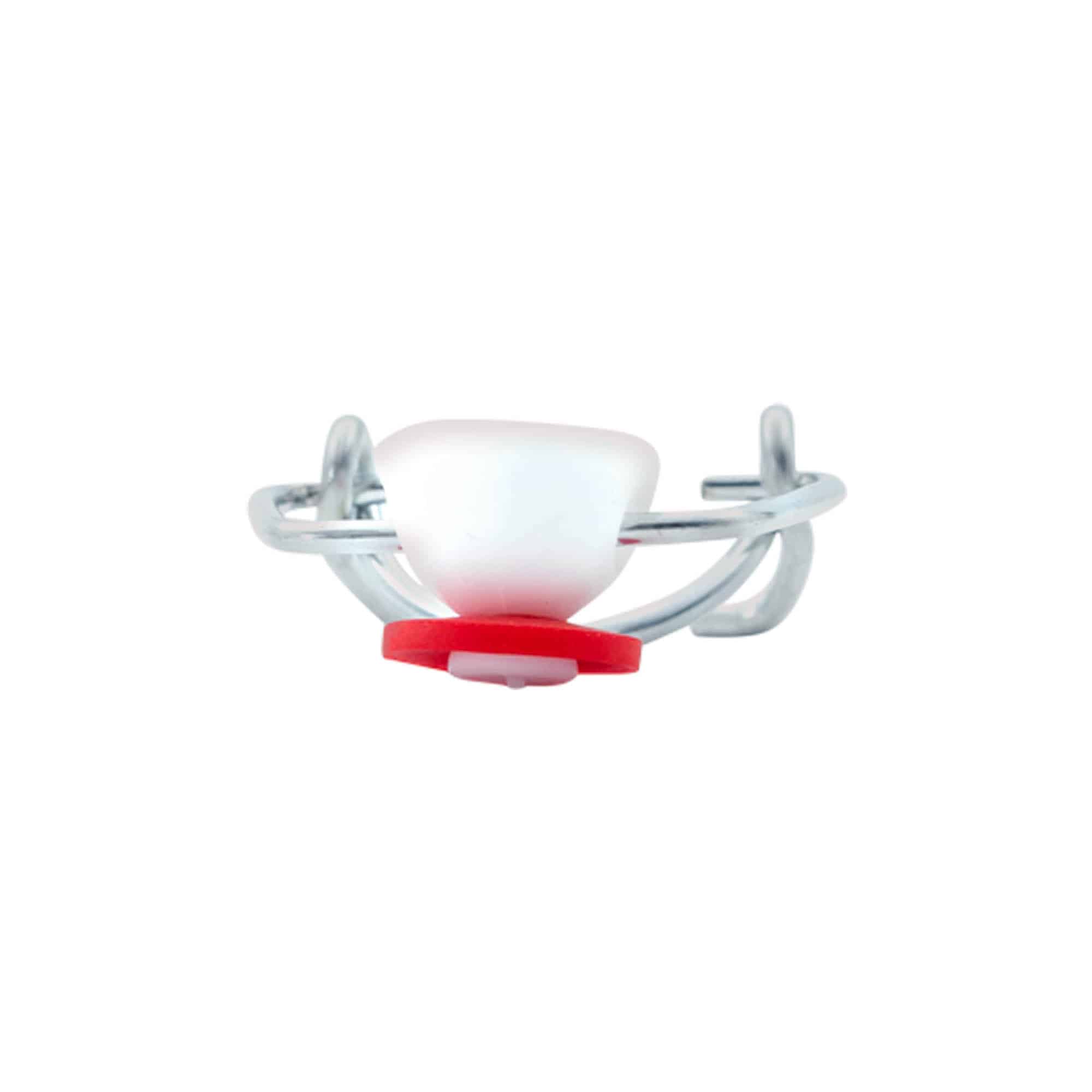 Mini klembevestiging, kunststof, rood-wit
