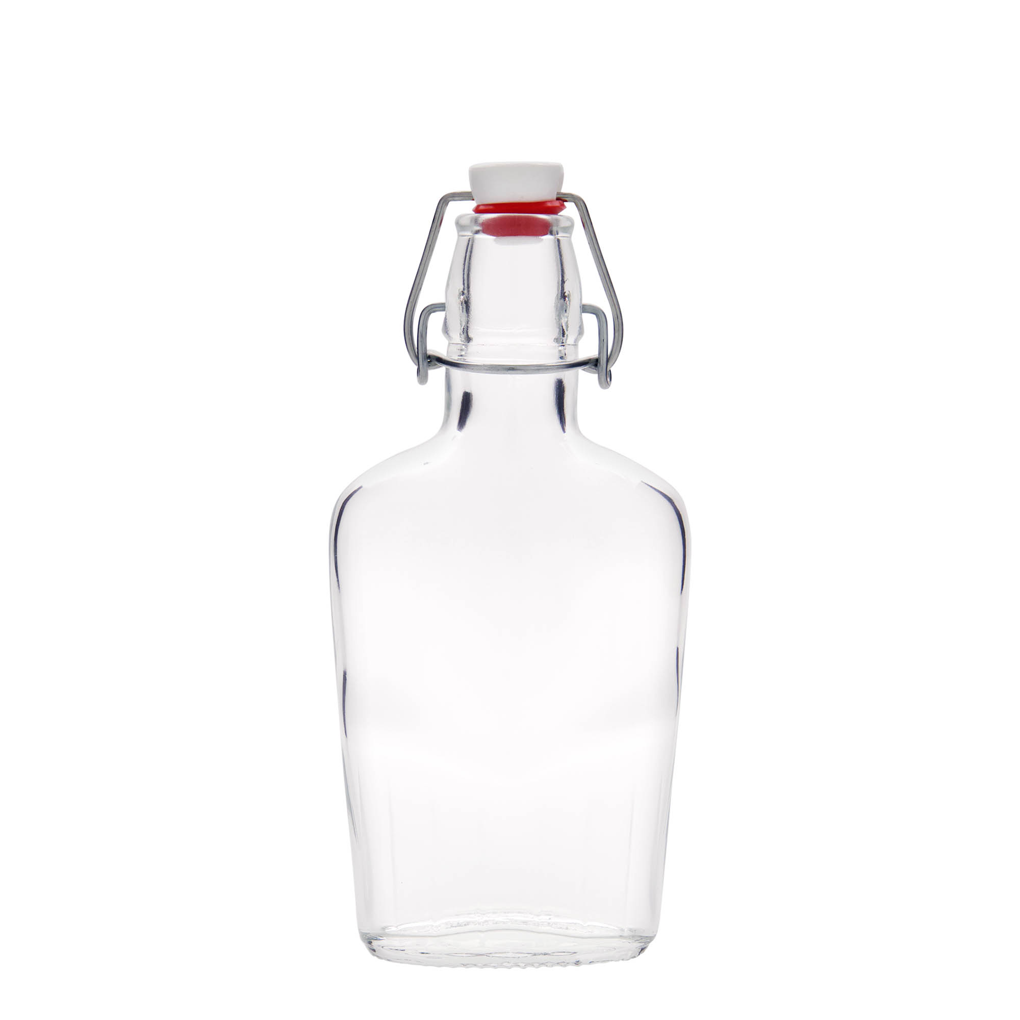 250 ml glazen fles 'Fiaschetta', ovaal, opening: beugelsluiting 250 ml glazen fles 'Fiaschetta', ovaal, opening: beugelsluiting