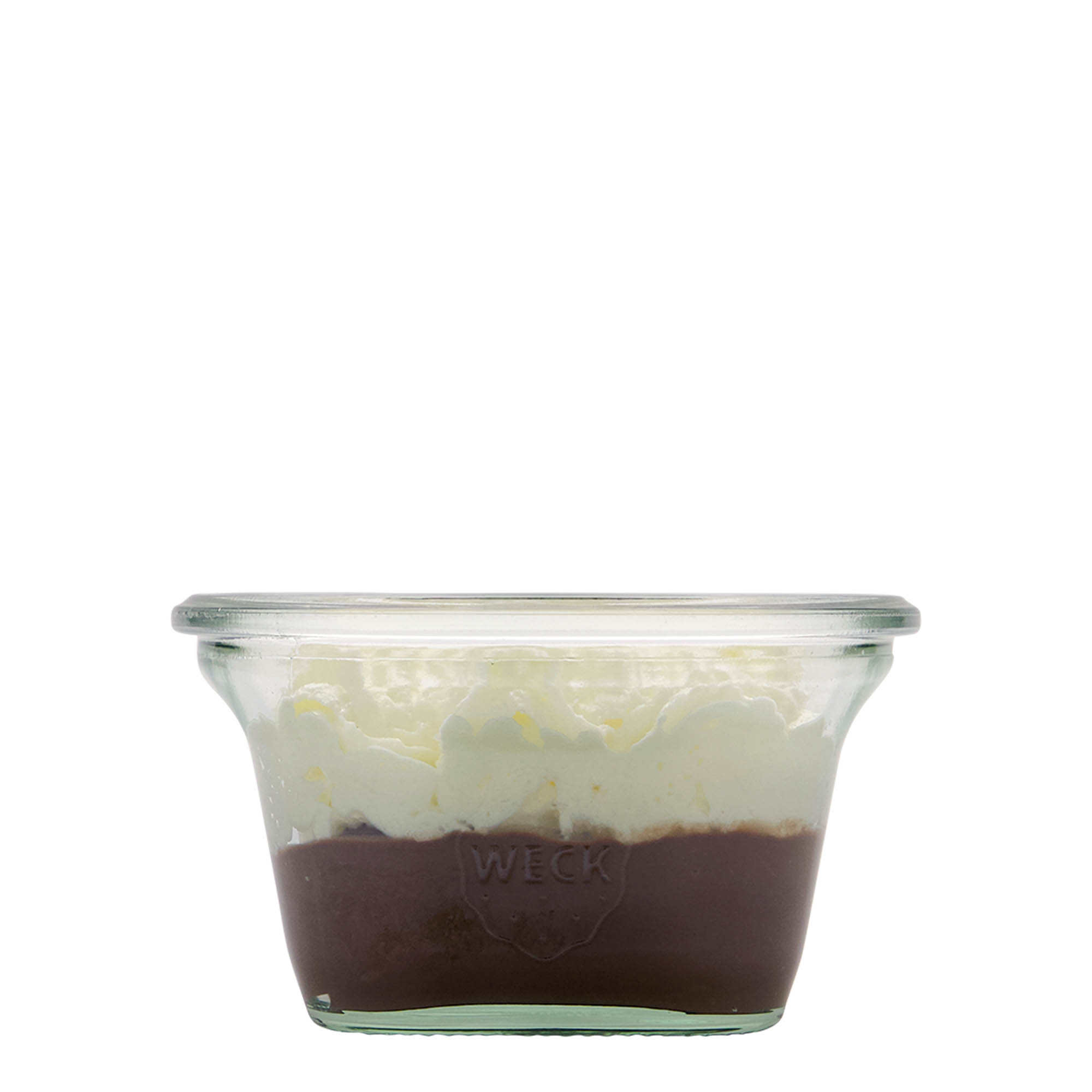 290 ml WECK-Quadroglas, vierkant, opening: ronde rand