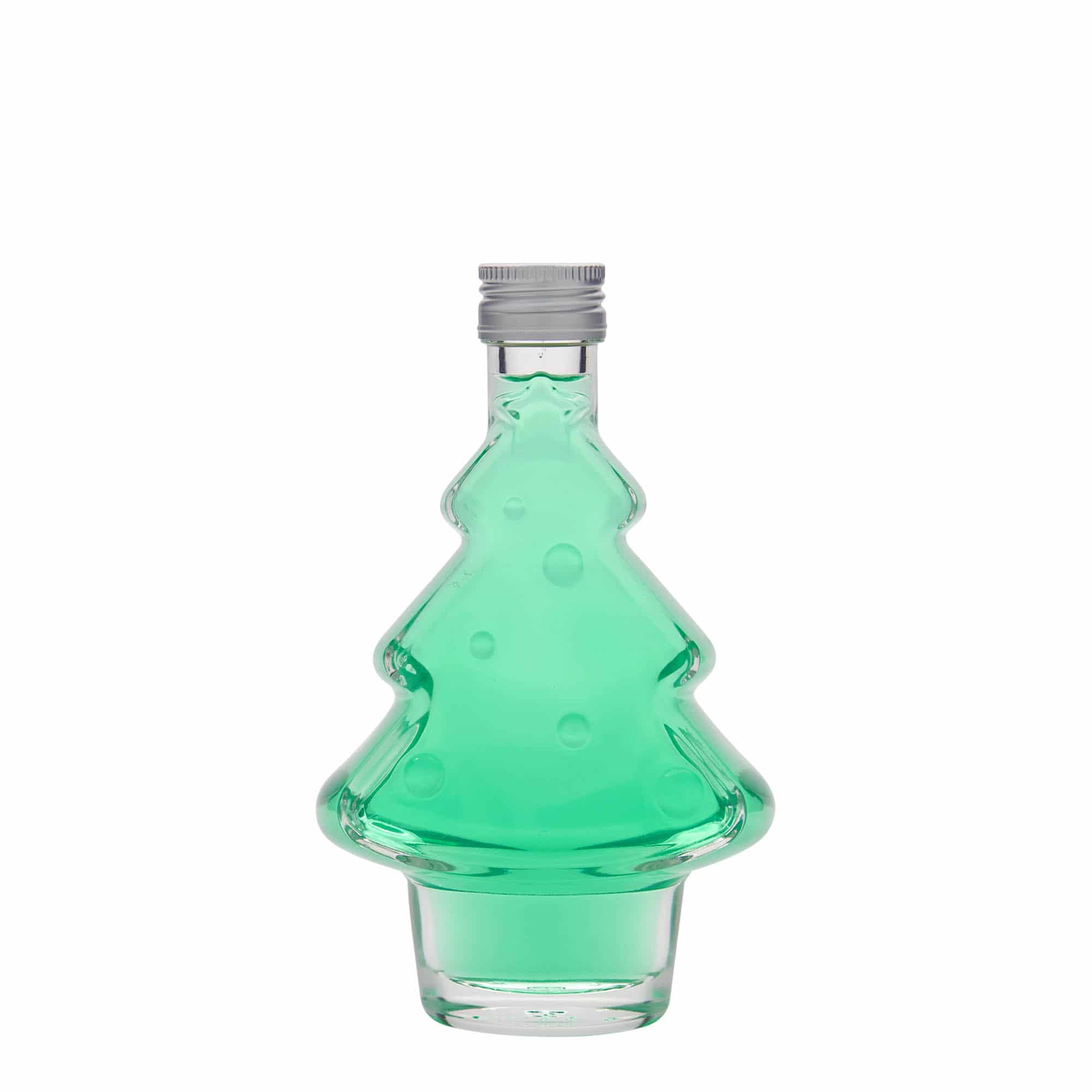 Glazen fles 'Dennenboom', 200 ml, monding: PP 28