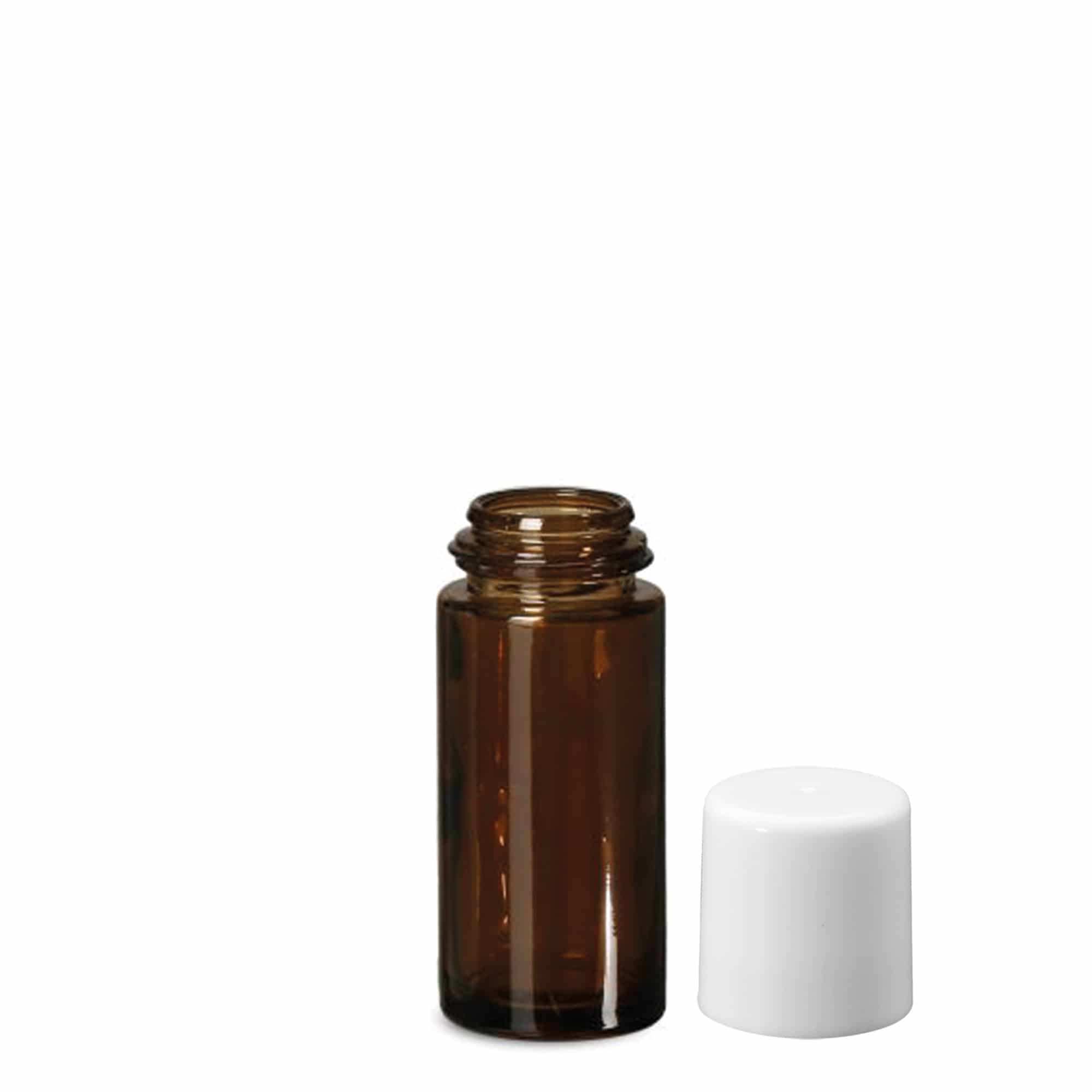 50 ml roll-onfles, glas, bruin, opening: schroefdop