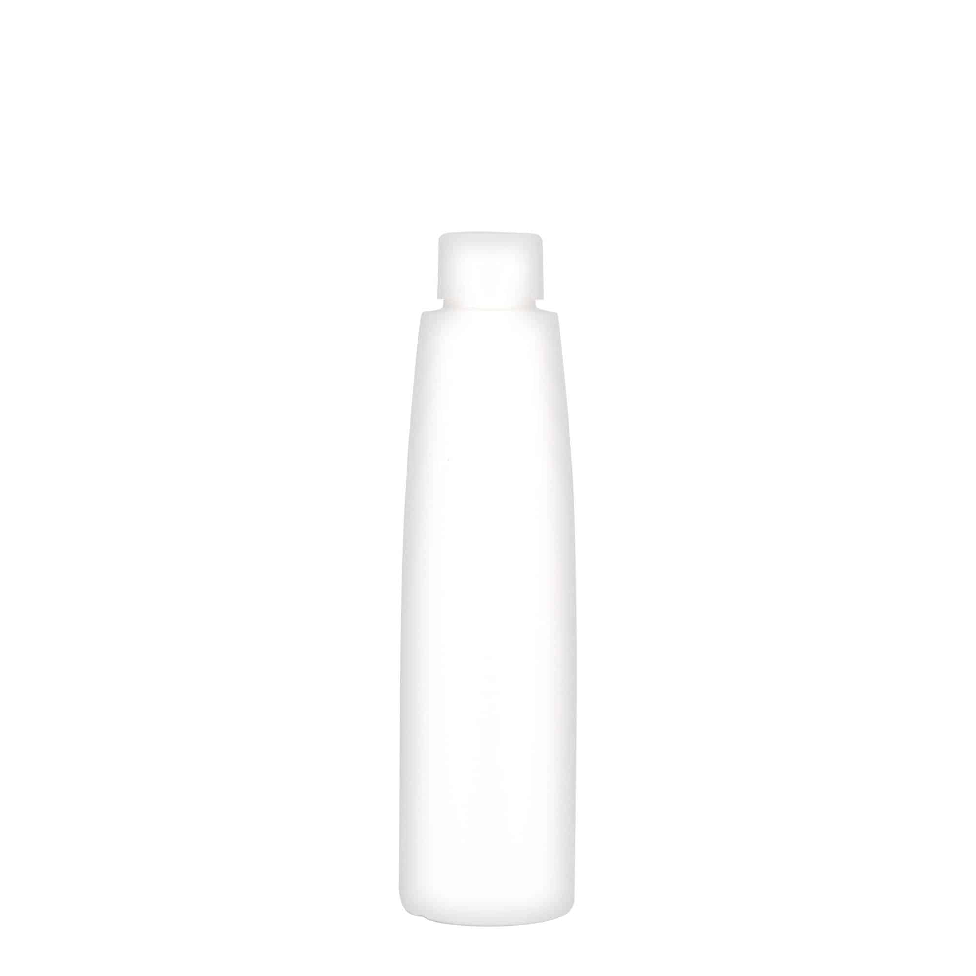 Plastic fles 'Donald', 200 ml, HDPE, wit, monding: GPI 24/410