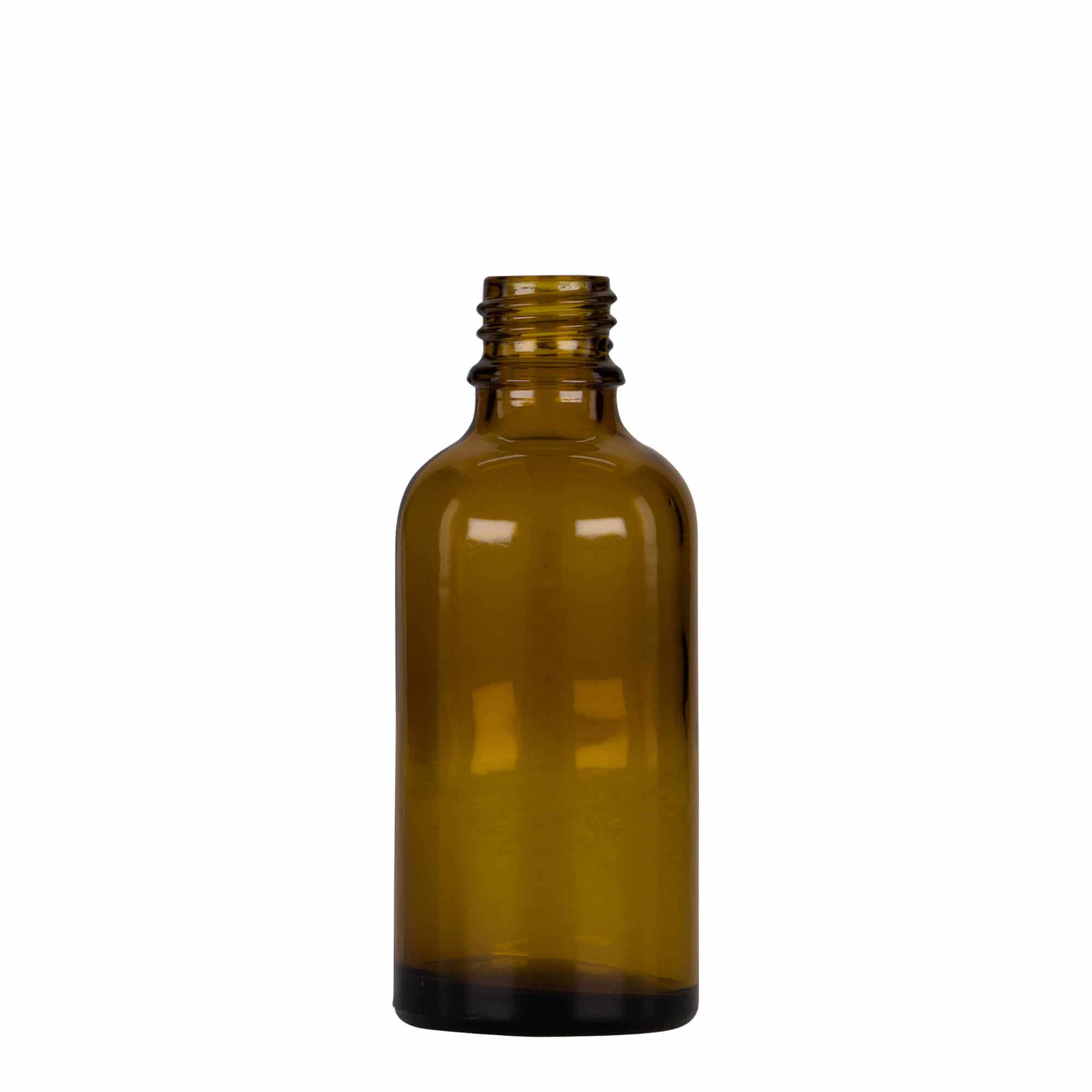 50 ml pipetflesje medicijn, glas, bruin-zwart, mondstuk: DIN 18