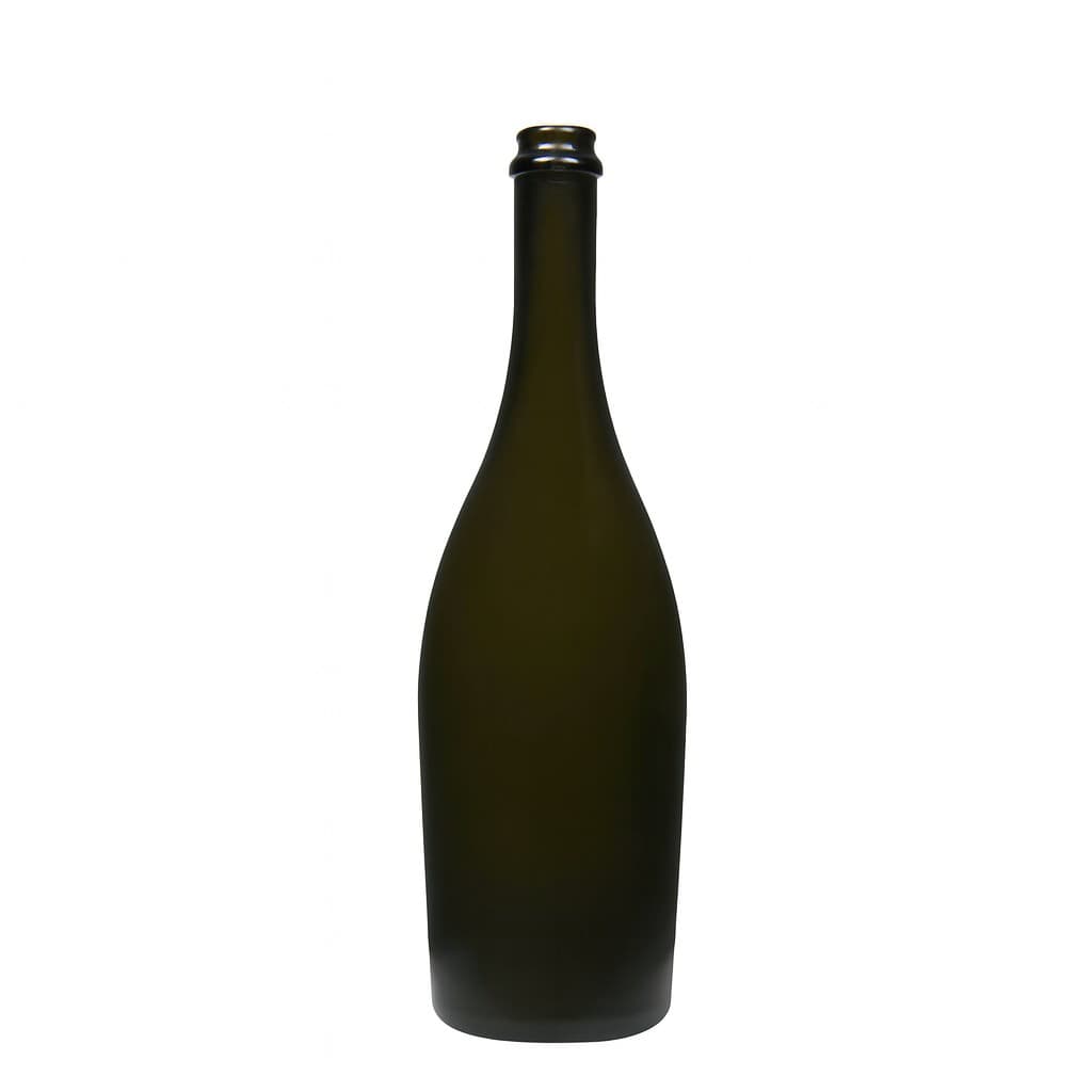 750 ml mousserende wijnfles 'Carmen', glas, antiekgroen, hals: kroonkurk