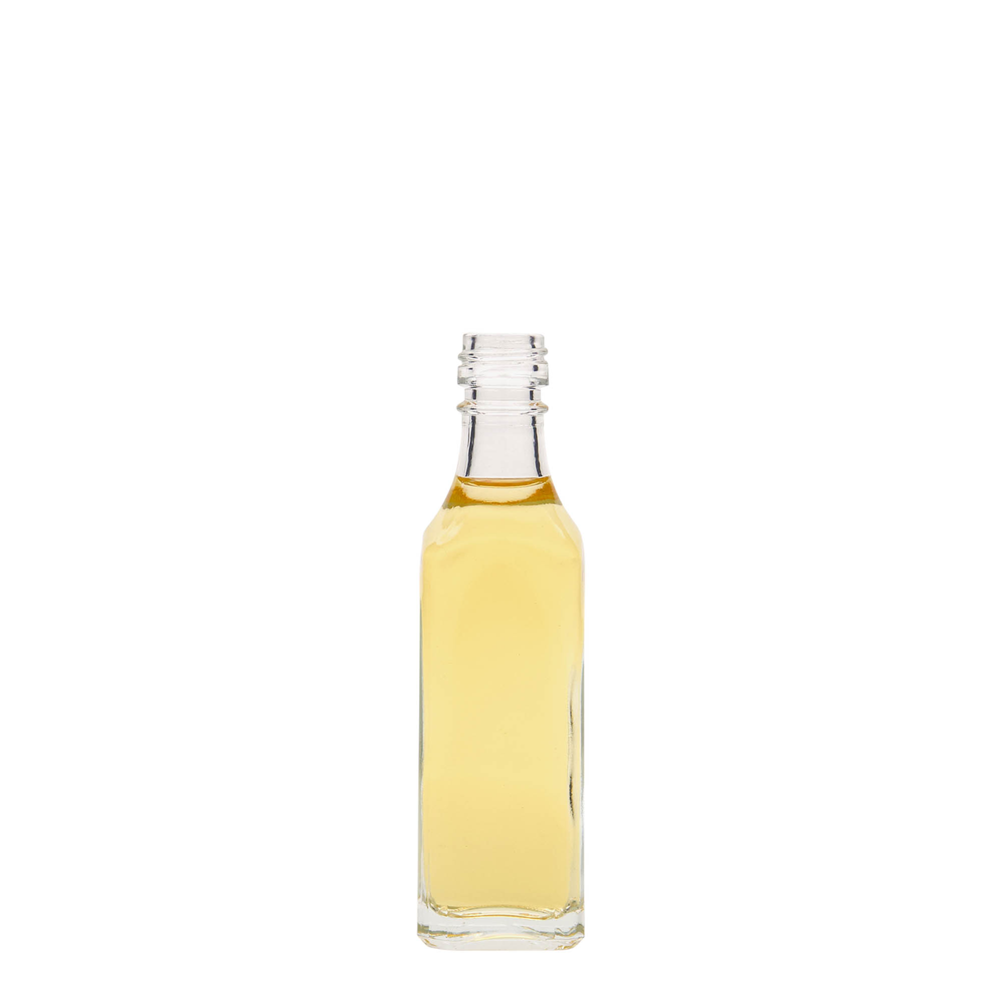50 ml glazen fles 'Siena', vierkant, monding: PP 18