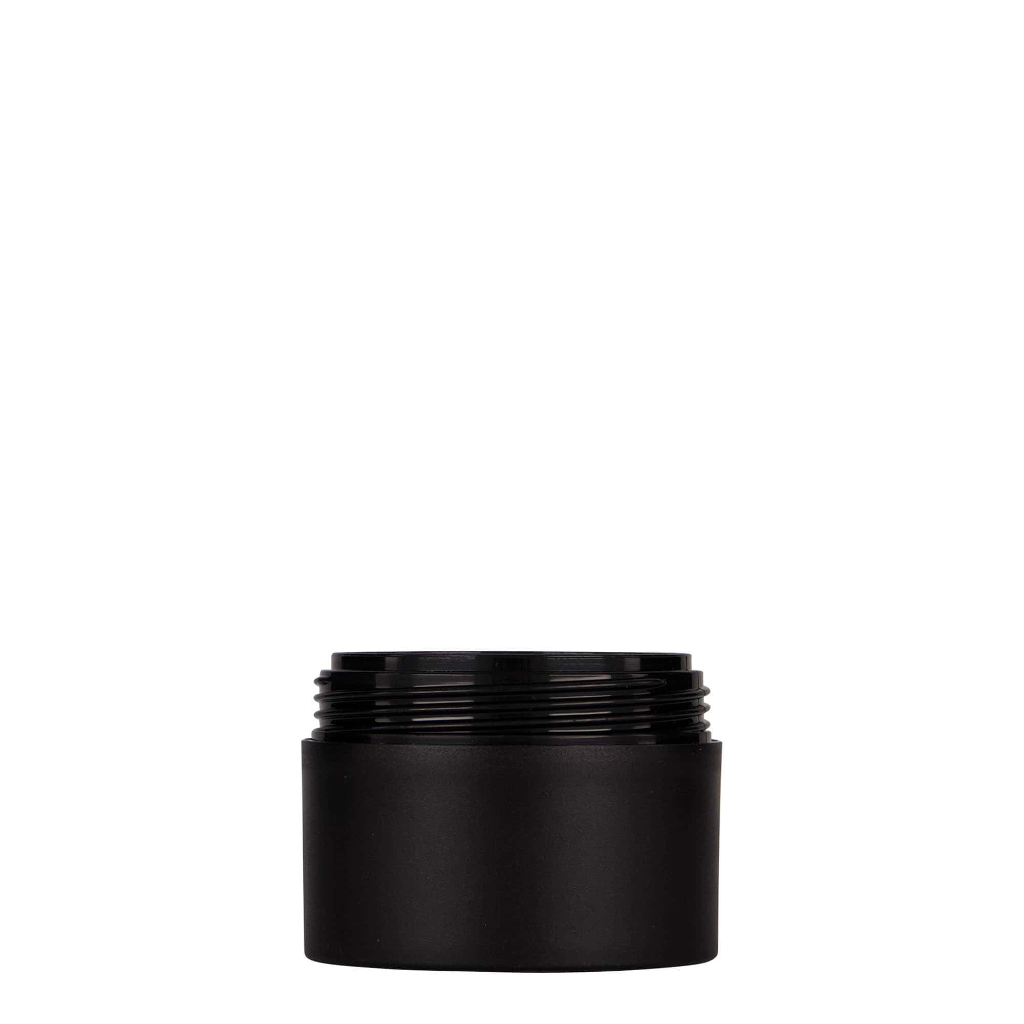 50 ml kunststofpot 'Antonella', PP, zwart, opening: schroefdop