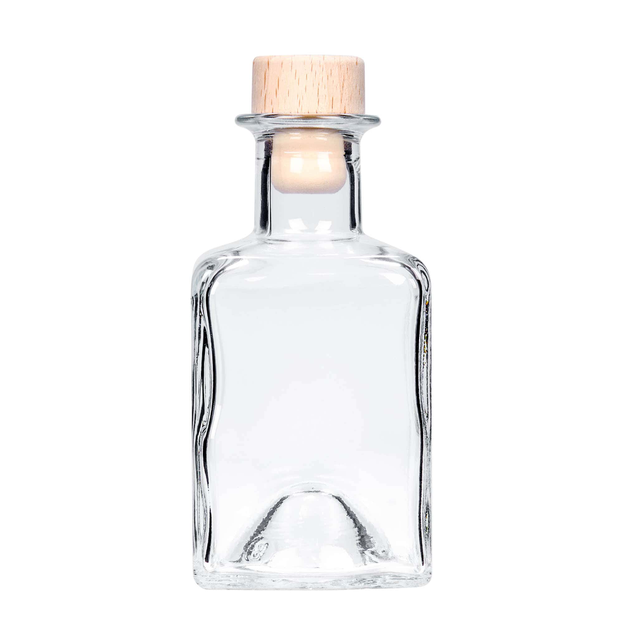 200 ml glazen fles 'Kubica', vierkant, hals: kurk