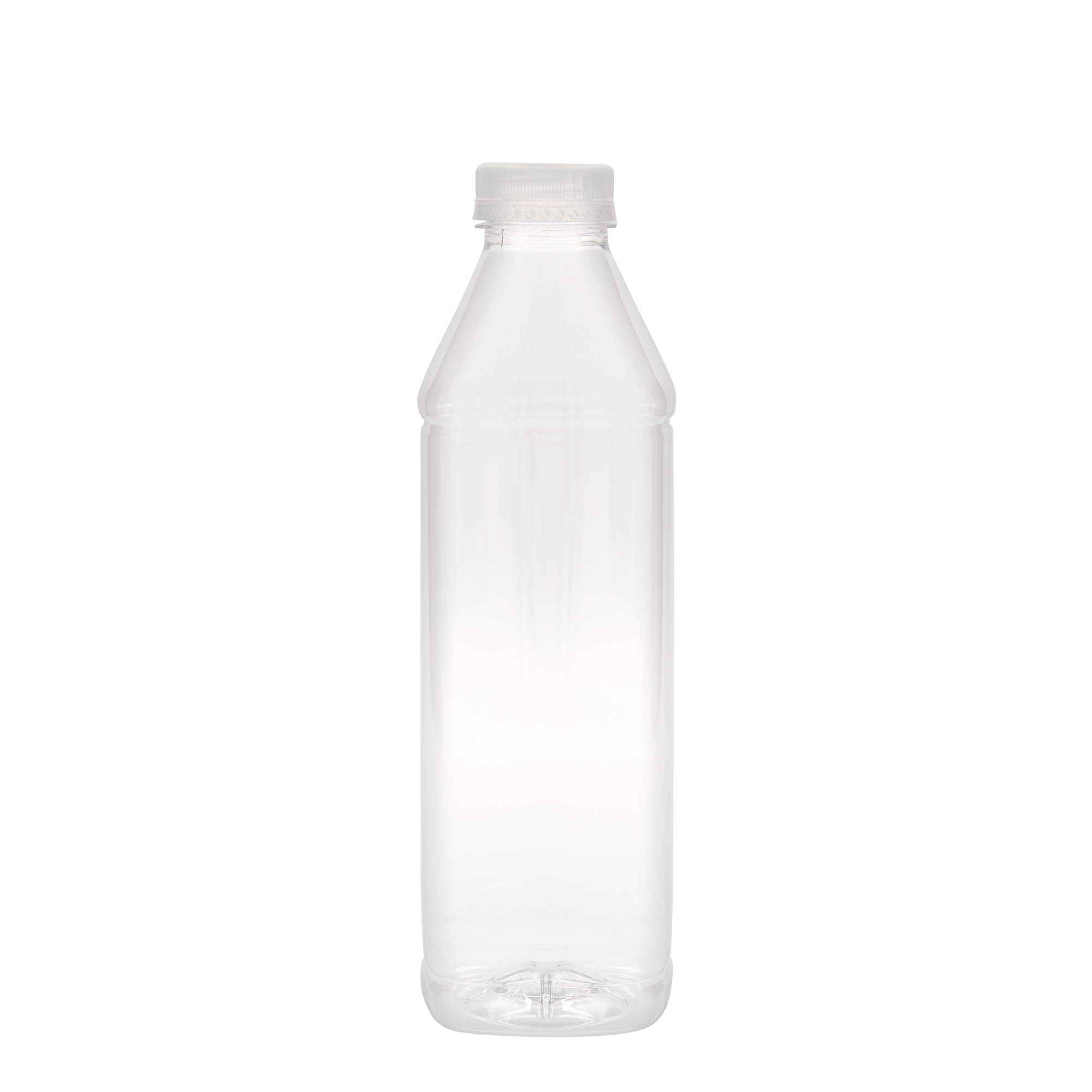 1.000 ml PET-fles 'Milk and Juice Carré', vierkant, kunststof, hals: 38 mm