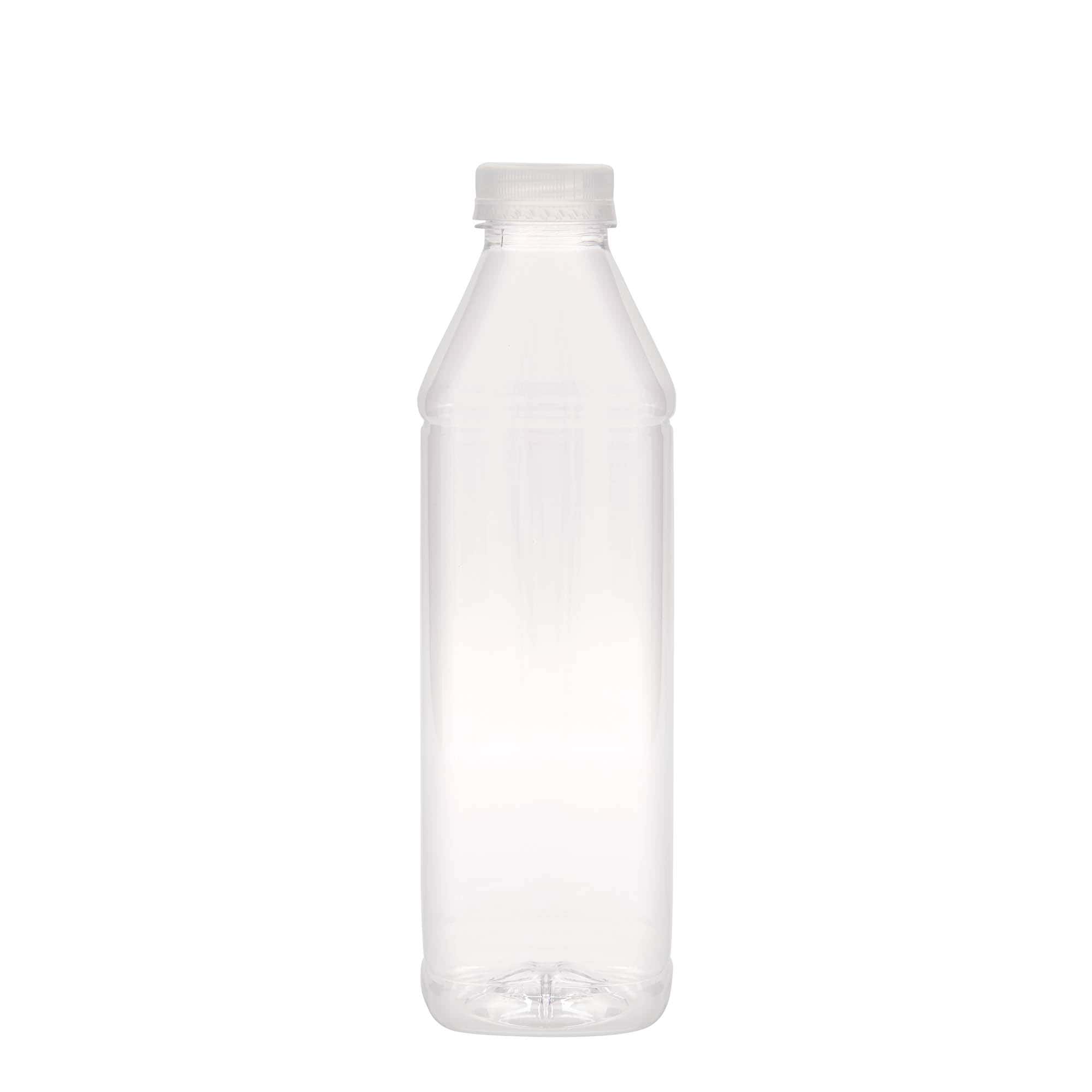 1.000 ml PET-fles 'Milk and Juice Carré', vierkant, kunststof, hals: 38 mm