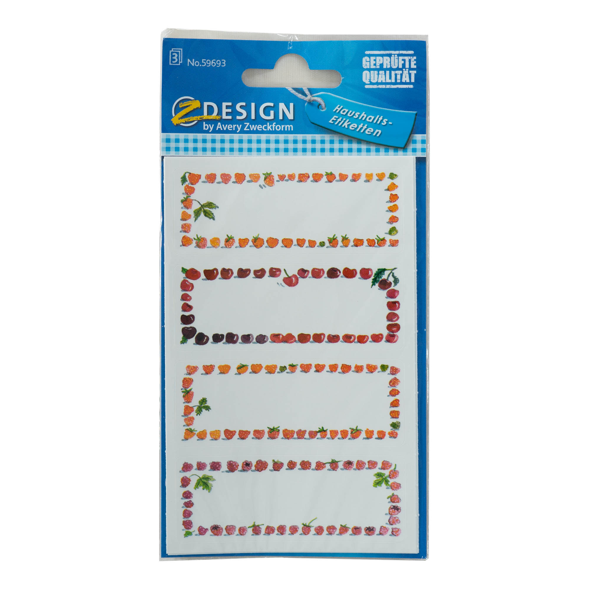 Zweckform etiketten 'Fruitkader', rechthoekig, papier, meerkleurig Zweckform etiketten 'Fruitkader', rechthoekig, papier, meerkleurig