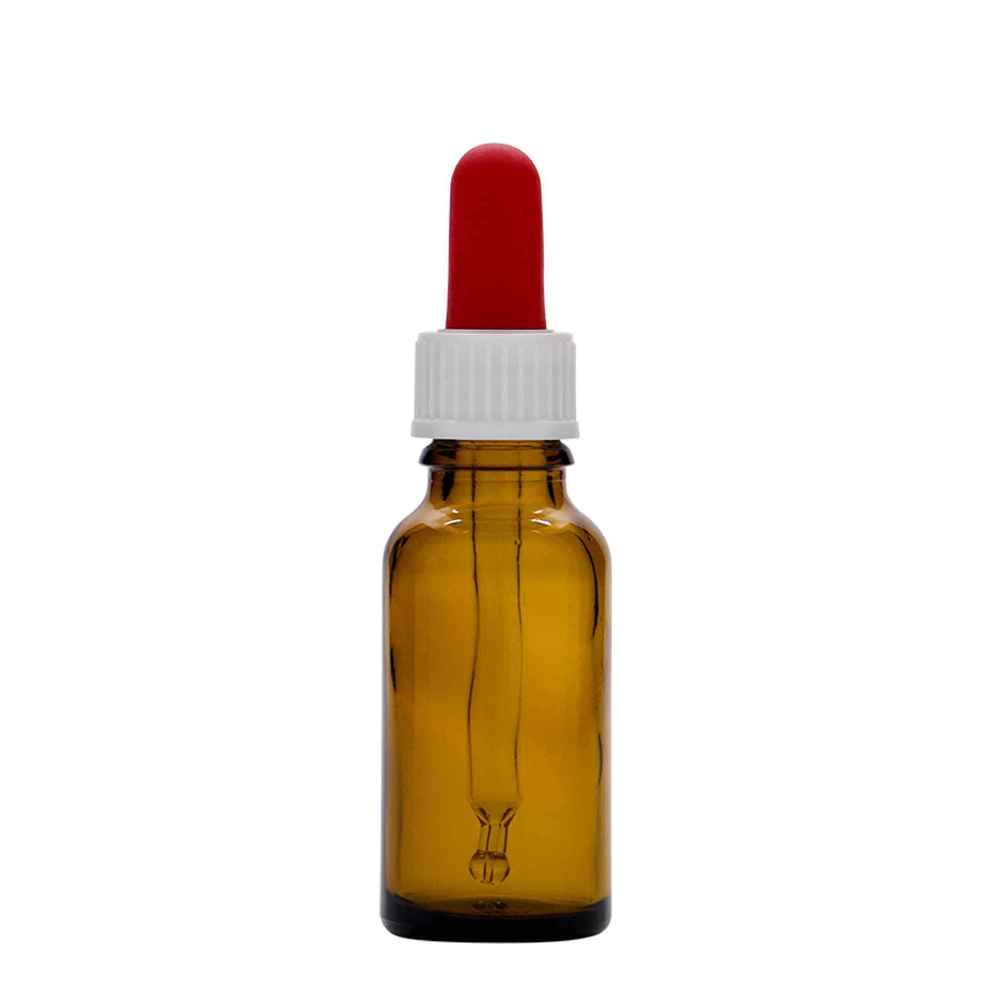 20 ml pipetflesje medicijn, glas, bruin, opening: DIN 18