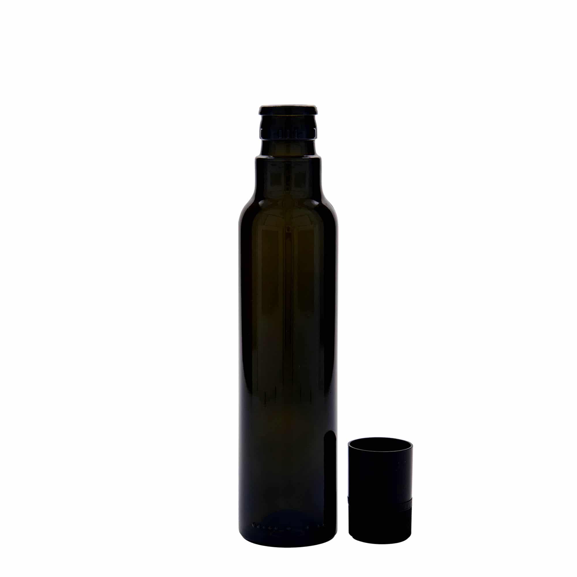 250 ml azijn-/olieflacon 'Willy New', glas, antiekgroen, opening: DOP