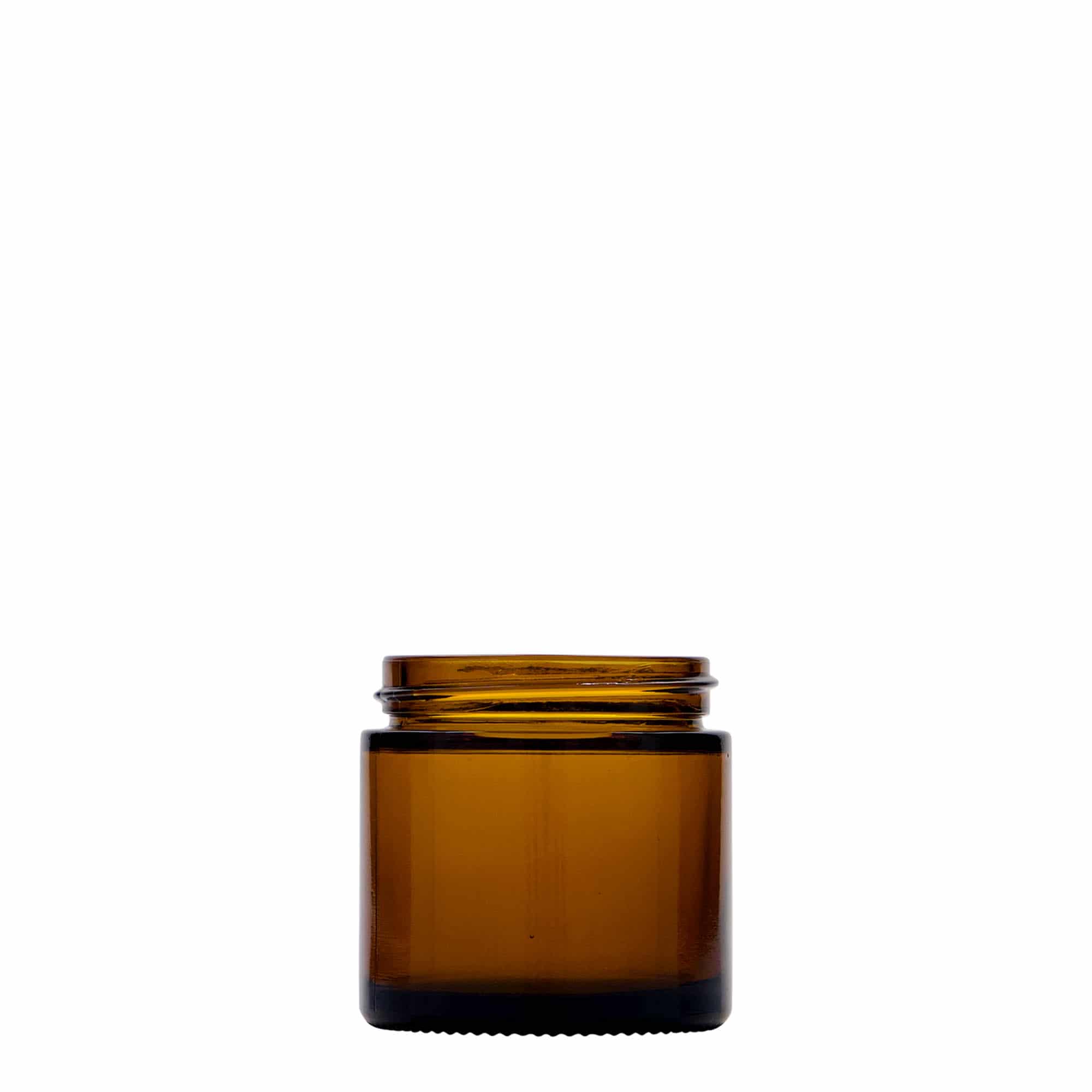 60 ml potje 'Brown Line', glas, bruin, opening: schroefdop
