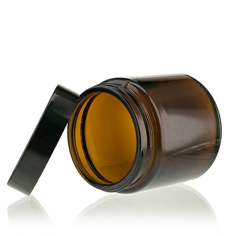 Potje 'Brown Line', 120 ml, glas, bruin, monding: schroefsluiting