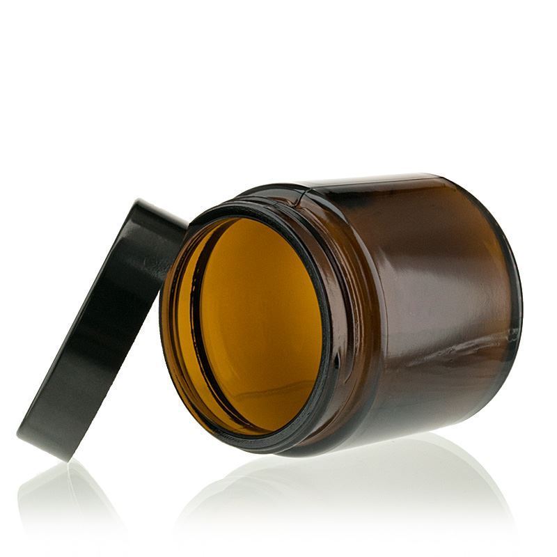 120 ml potje 'Brown Line', glas, bruin, opening: schroefdop 120 ml potje 'Brown Line', glas, bruin, opening: schroefdop