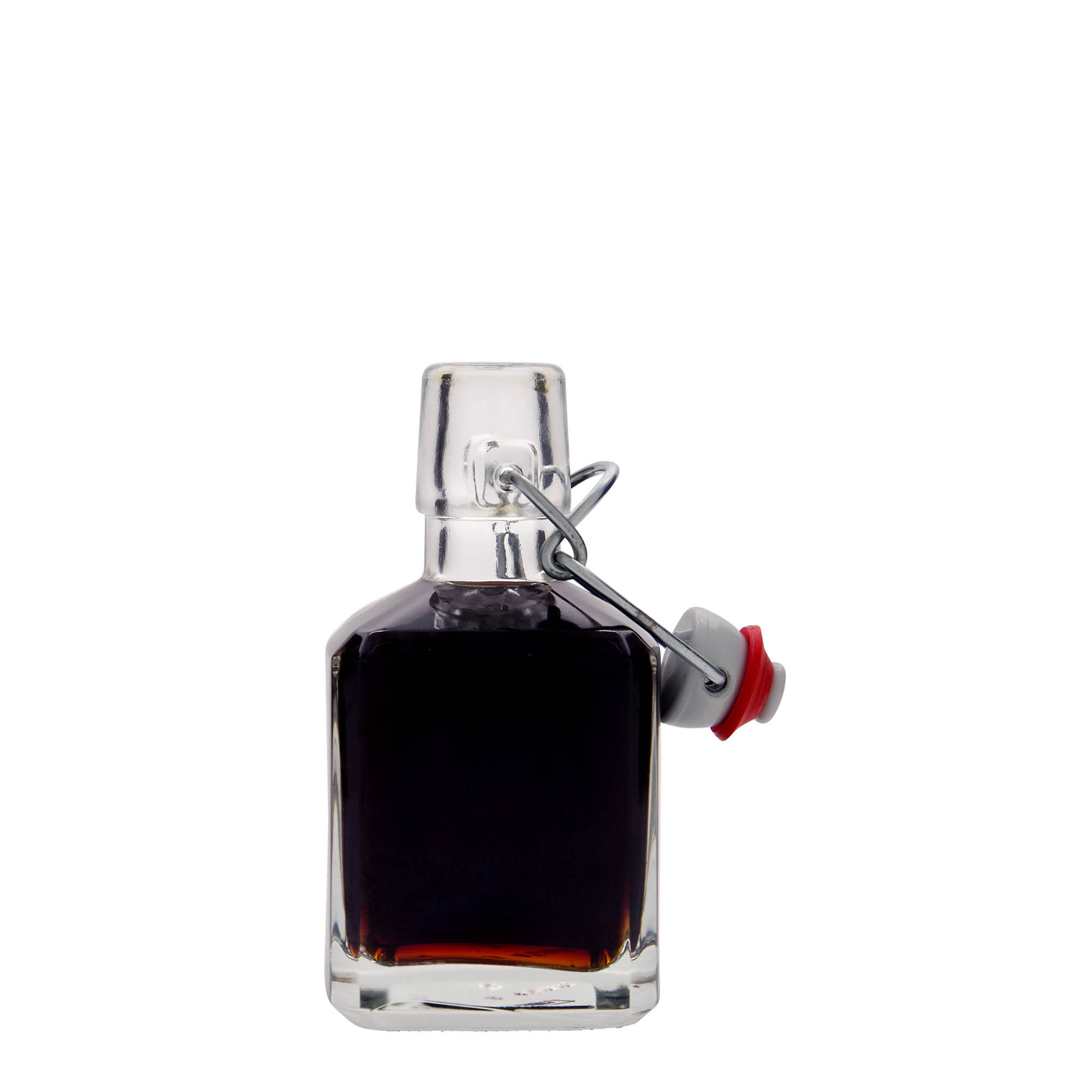 200 ml glazen fles 'Kubica', vierkant, opening: beugelverschluss