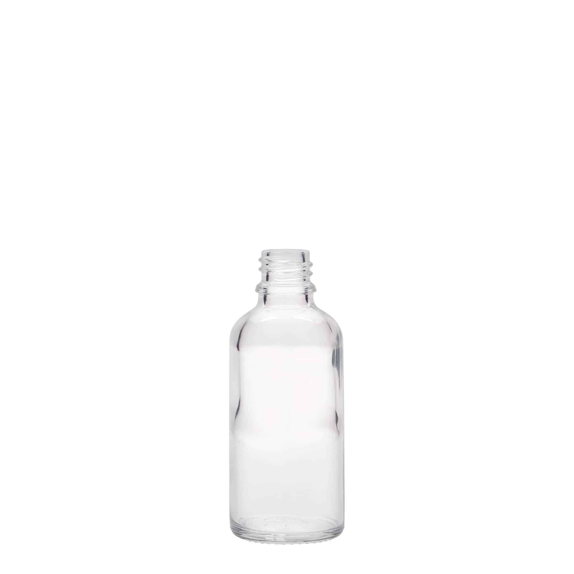 50 ml medicijnfles, glas, opening: DIN 18