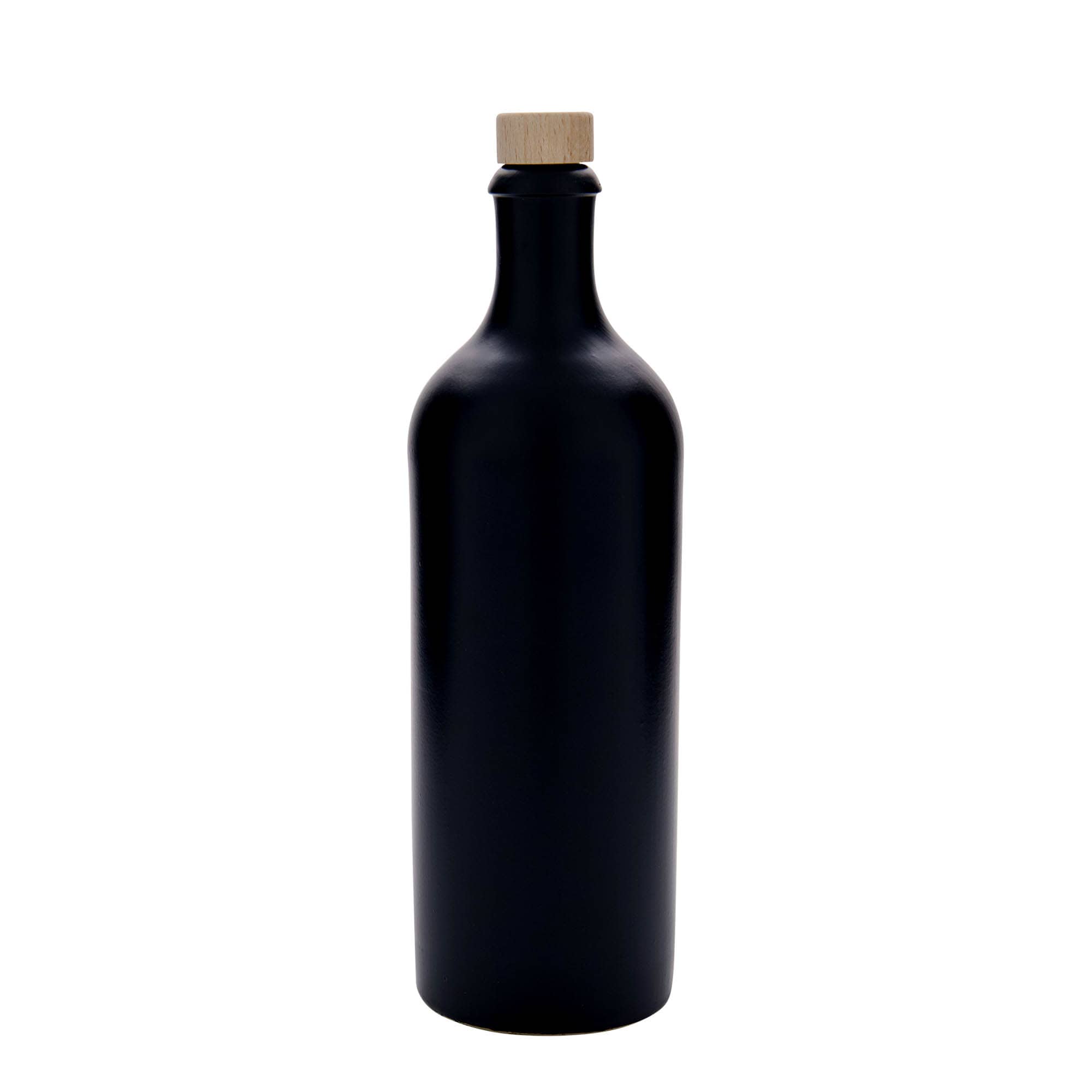 750 ml Tonkruik, steengoed, zwart, opening: kurk