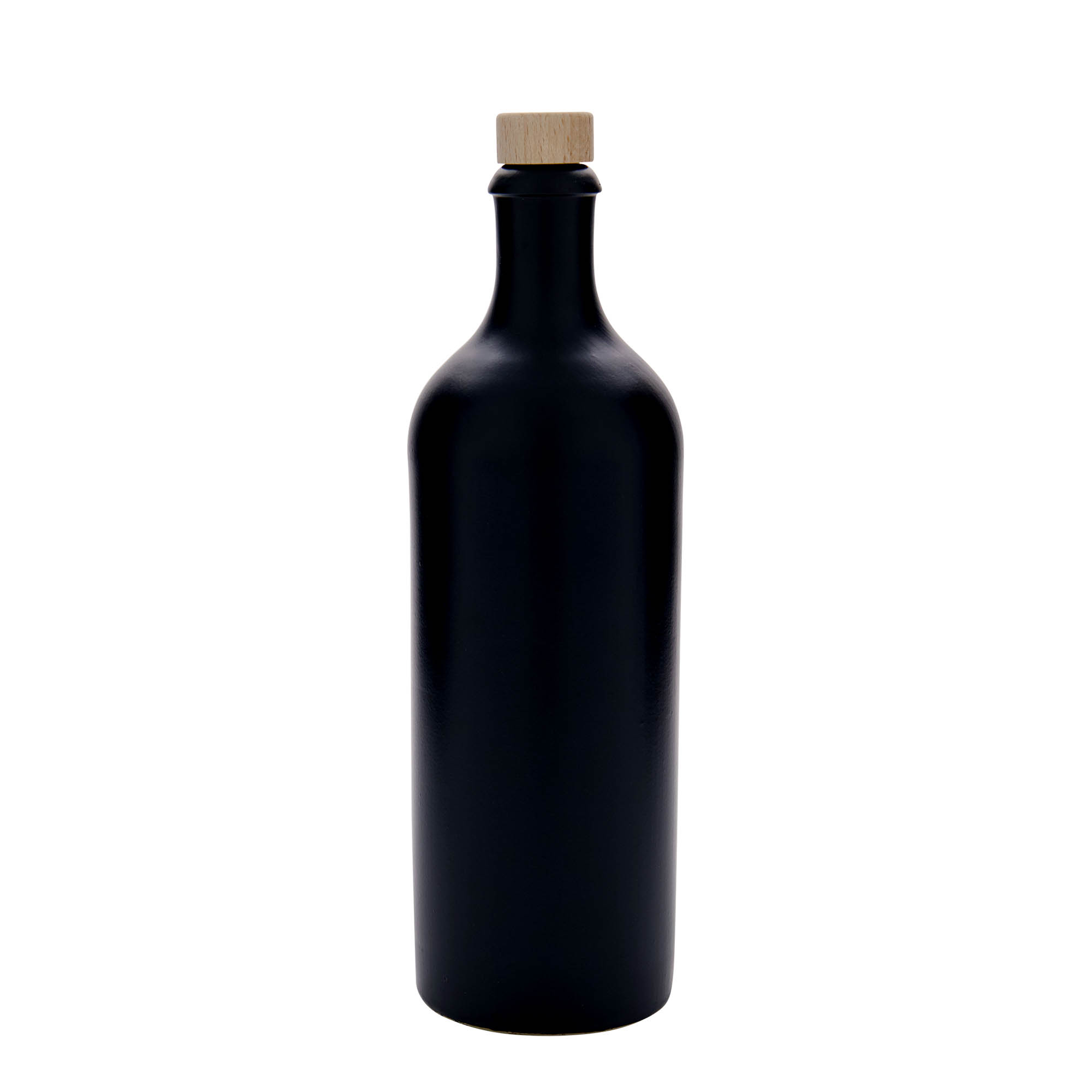 750 ml Tonkruik, steengoed, zwart, opening: kurk
