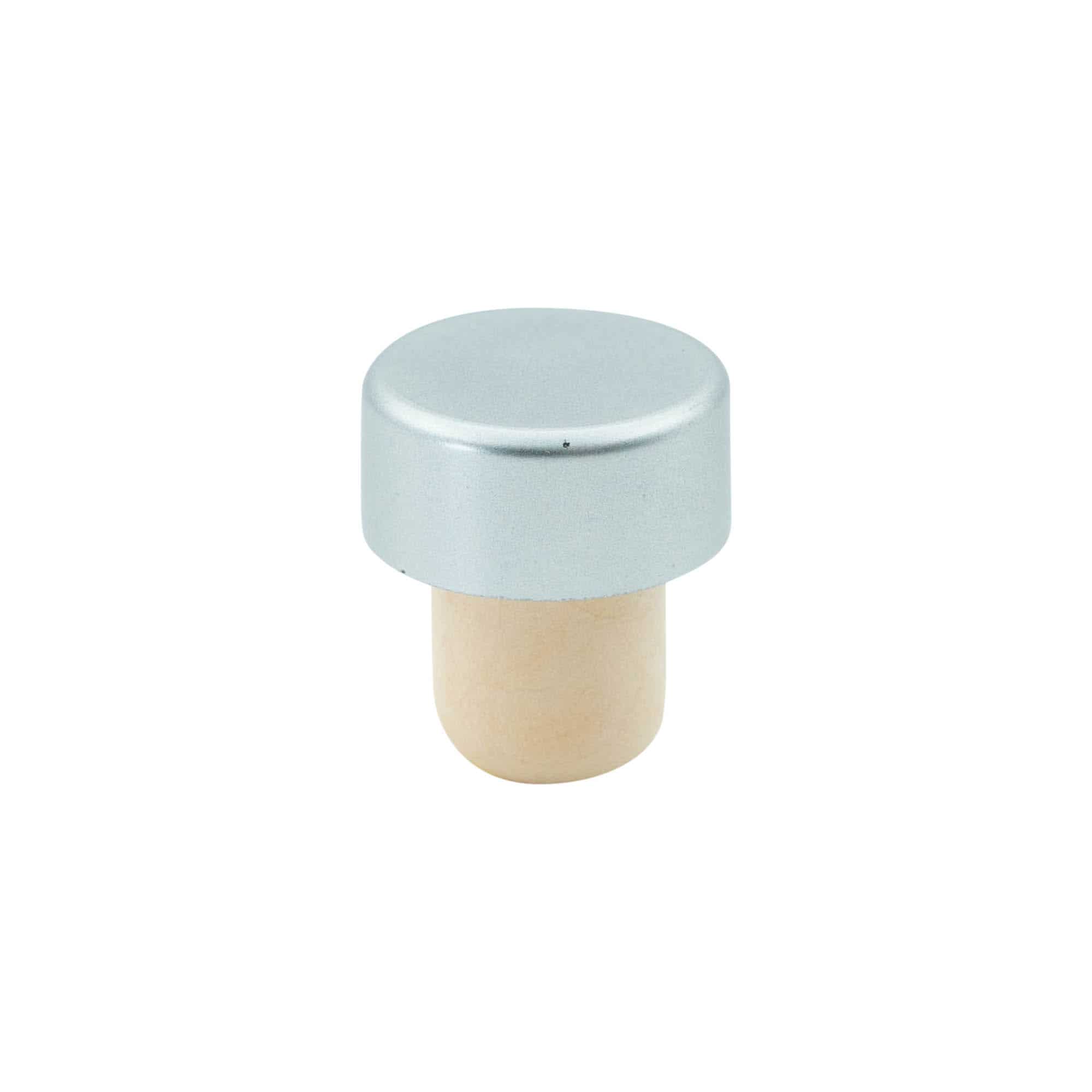 Dopkurk, 19 mm, kunststof, zilver, voor monding: kurk Dopkurk, 19 mm, kunststof, zilver, voor monding: kurk
