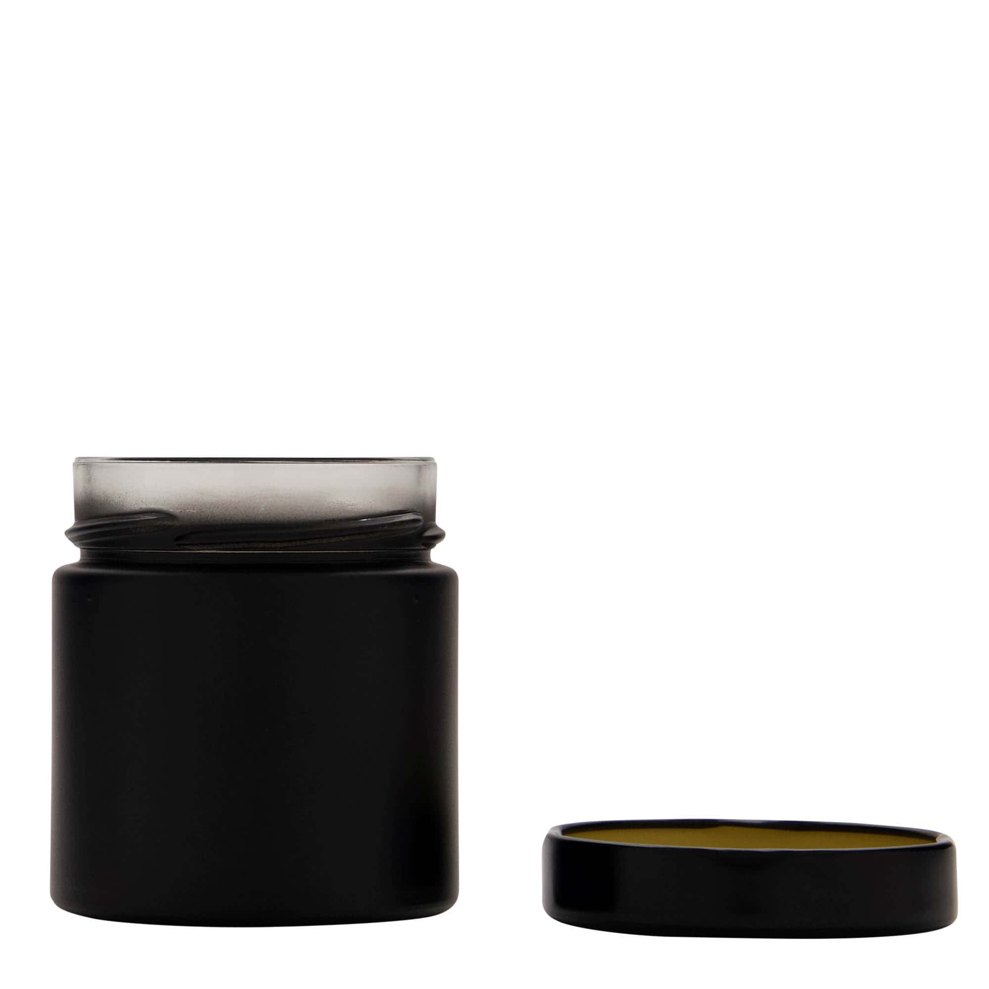 220 ml ronde glas 'Aurora', zwart, opening: Deep-Twist-Off (DTO 66)