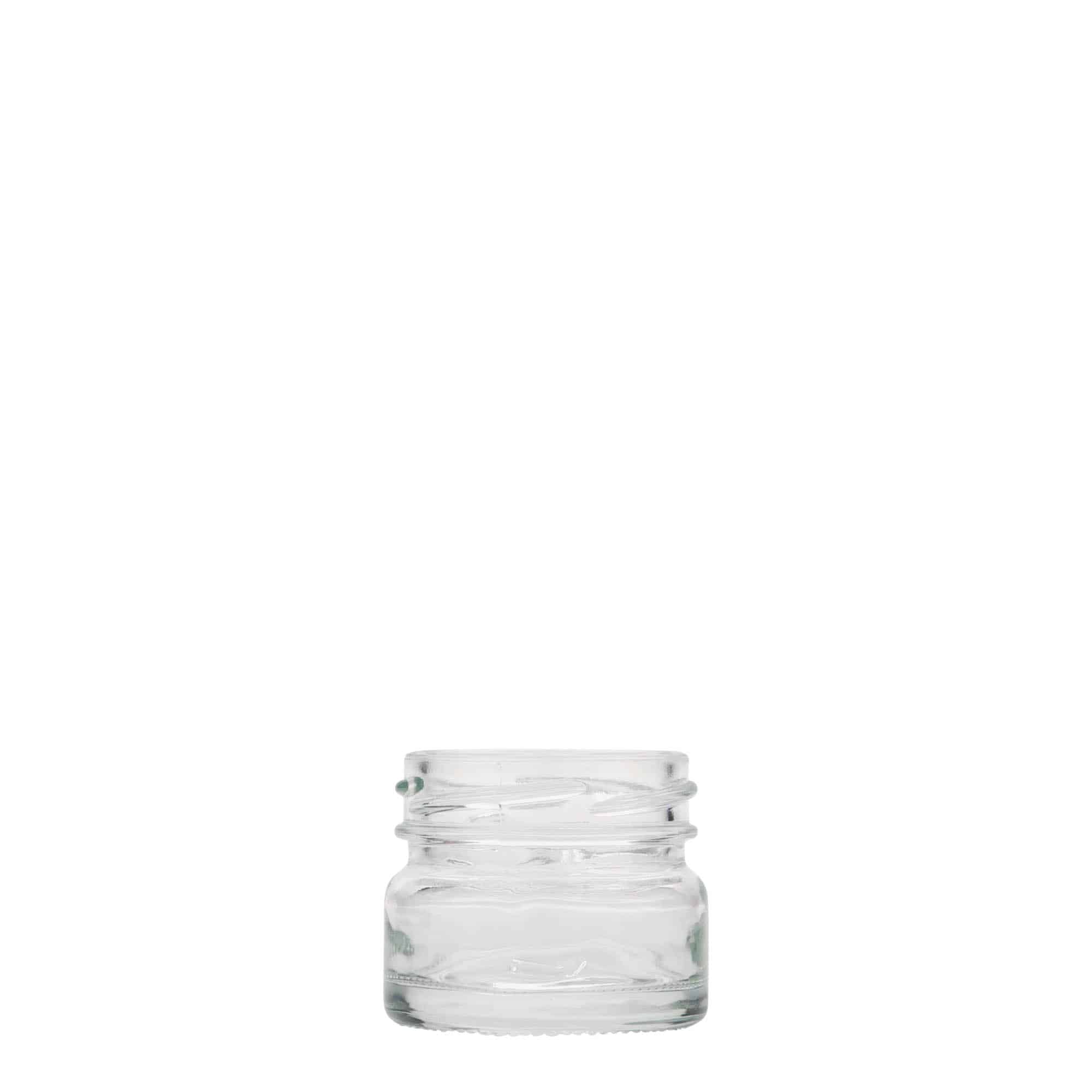 Vlakke ronde pot, 30 ml, monding: twist-off (TO 43) Vlakke ronde pot, 30 ml, monding: twist-off (TO 43)