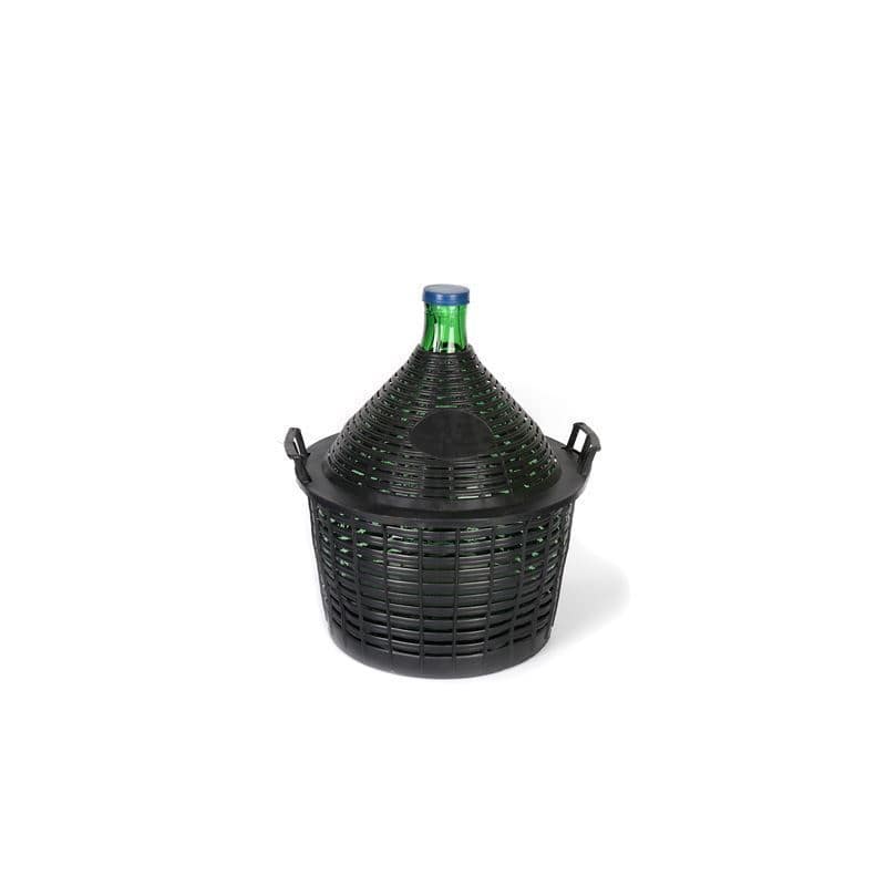 20 l ballonfles smalle hals, glas, groen, opening: opzetdeksel
