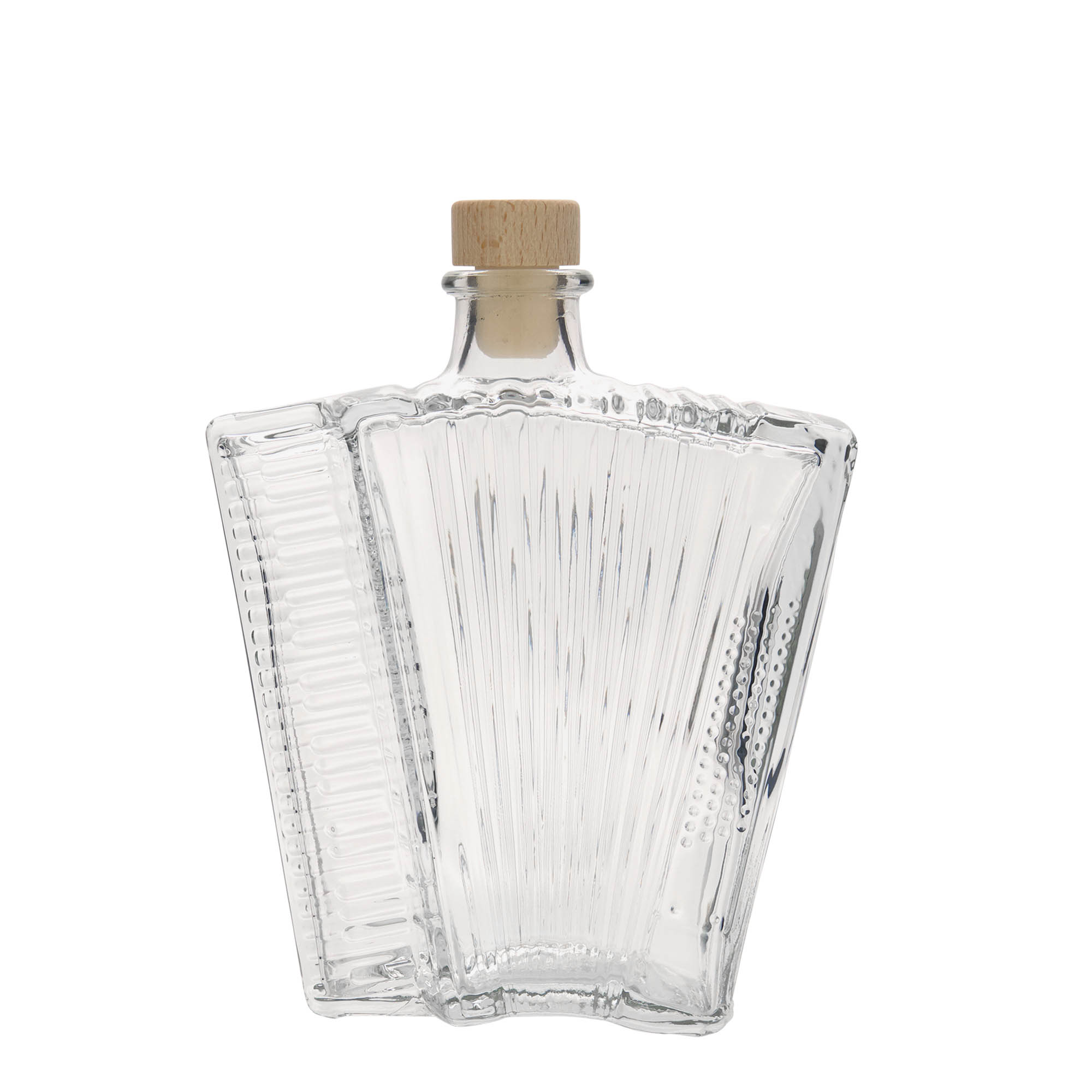 500 ml glazen fles 'Accordeon', opening: kurk 500 ml glazen fles 'Accordeon', opening: kurk