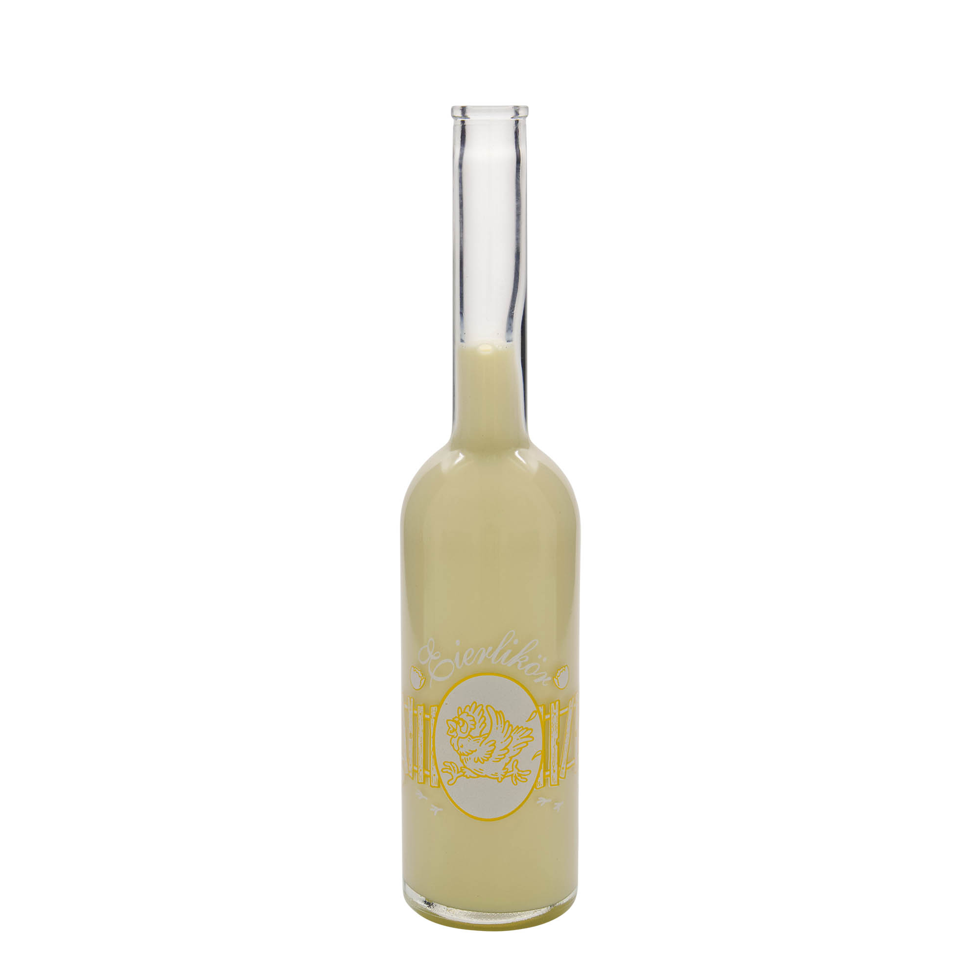 500 ml glazen fles 'Opera', motief: advocaat, hals: kurk 500 ml glazen fles 'Opera', motief: advocaat, hals: kurk