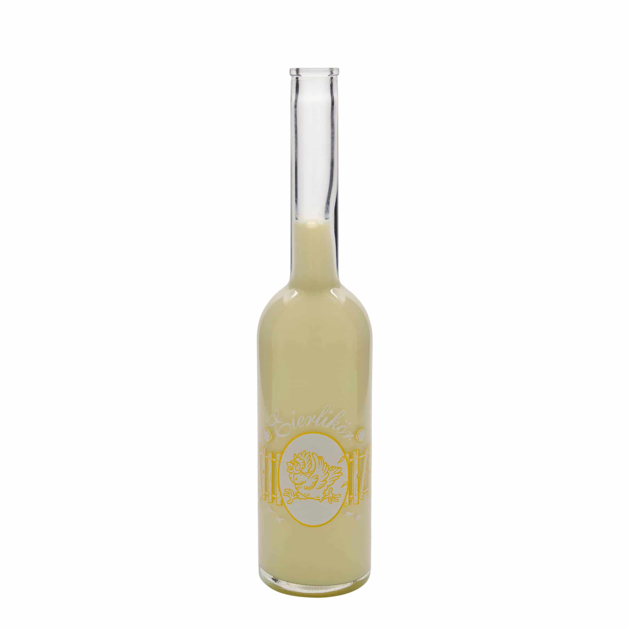 500 ml glazen fles 'Opera', motief: advocaat, hals: kurk
