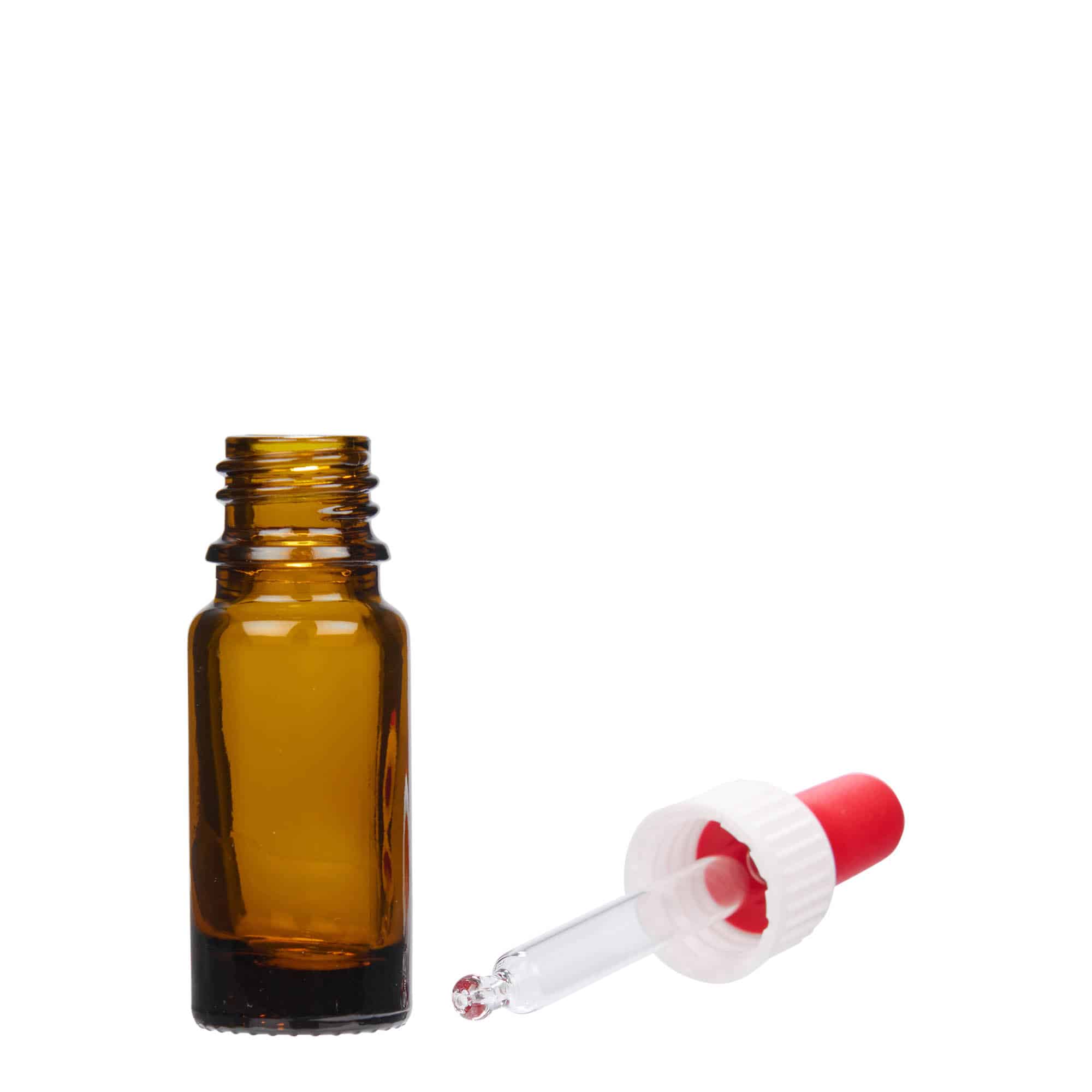 10 ml druppelflesje medicinaal, glas, bruin, opening: DIN 18