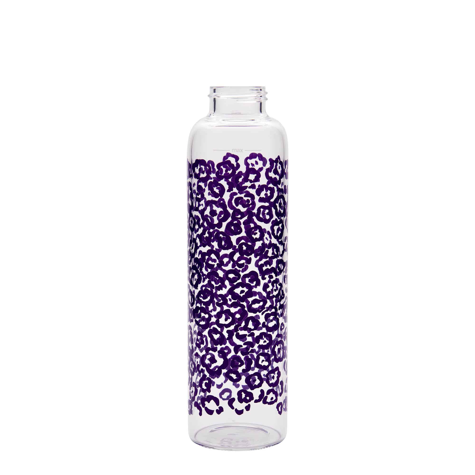 500 ml drinkfles 'Perseus - Paarse bloemen', opening: schroefdop