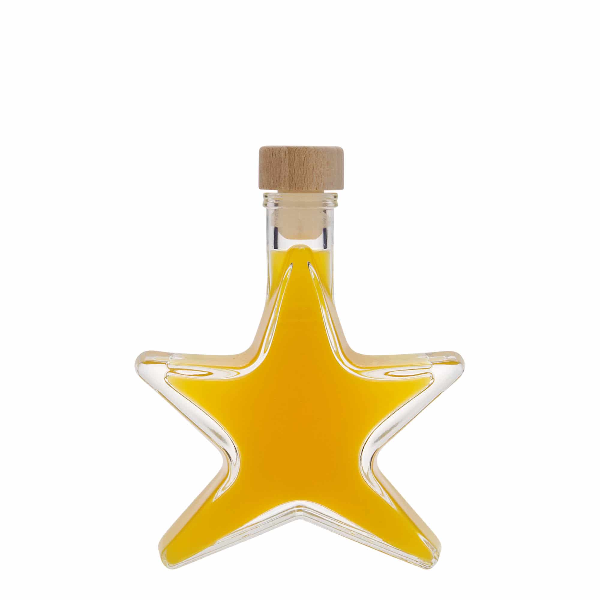 Glazen fles 'Ster', 100 ml, monding: kurk