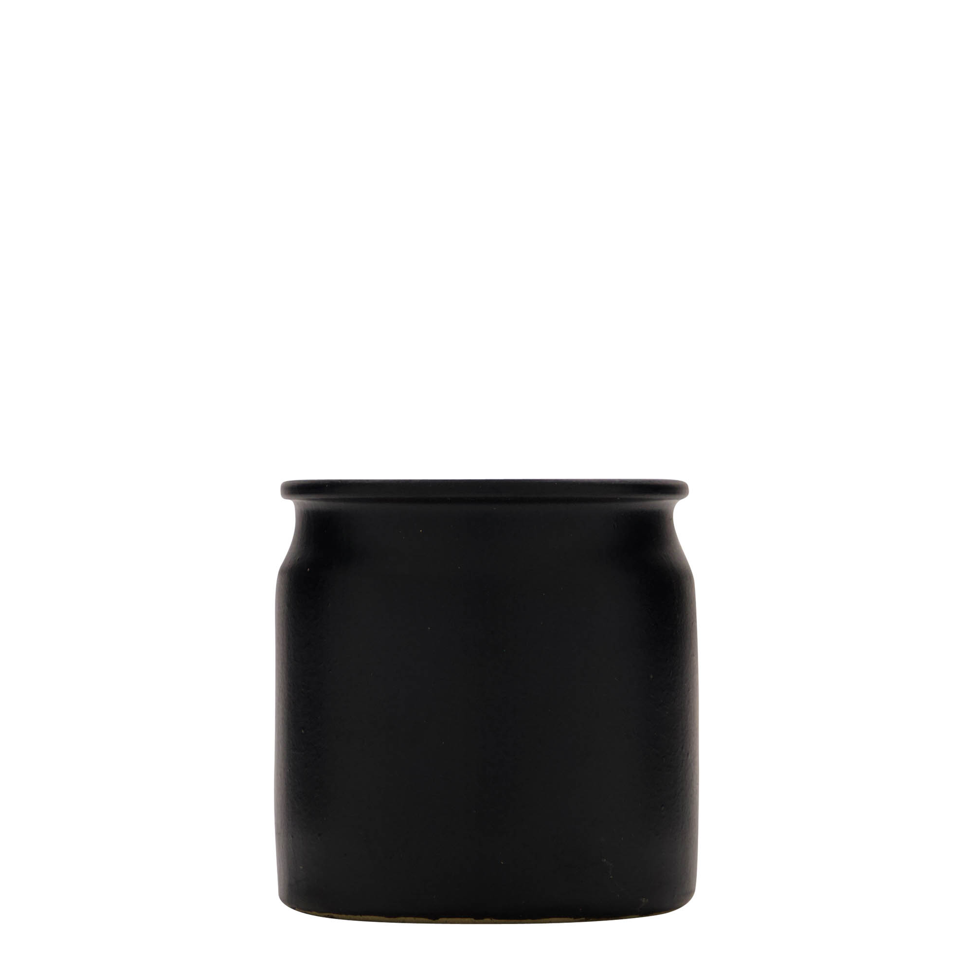 160 ml steengoedpot, keramiek, zwart, opening: kurk