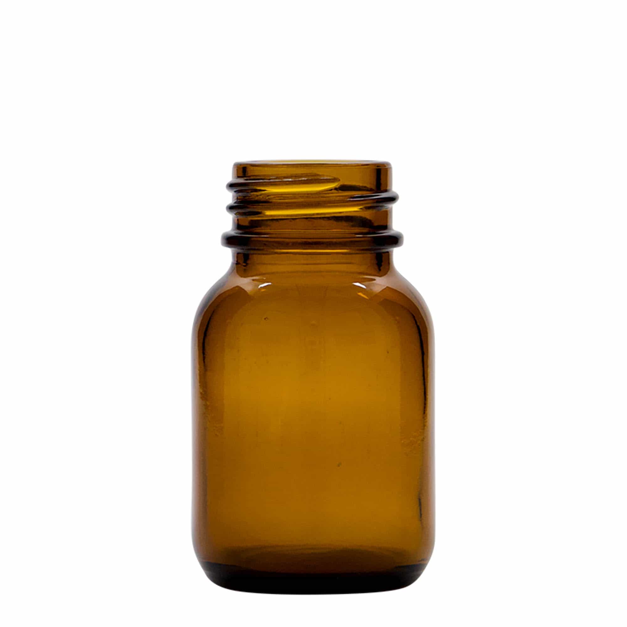 Pot met brede hals, 50 ml, bruin, monding: DIN 32 Pot met brede hals, 50 ml, bruin, monding: DIN 32