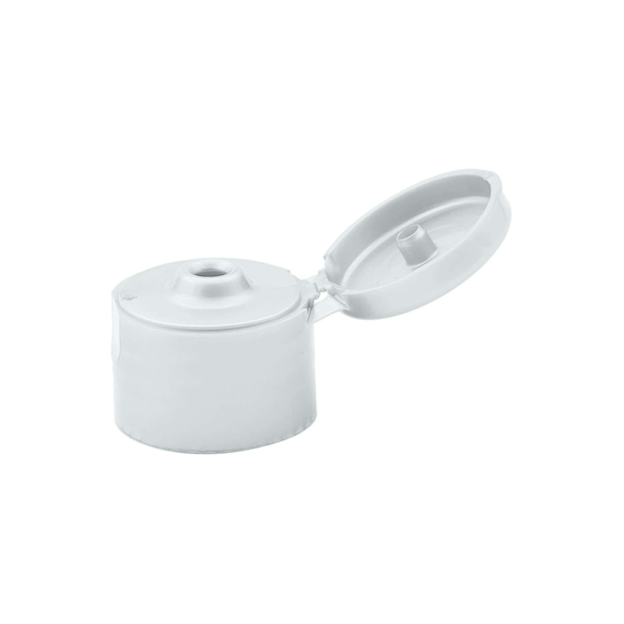 Schroefdop met klapscharnier, PP-kunststof, zilver, voor opening: 24/410