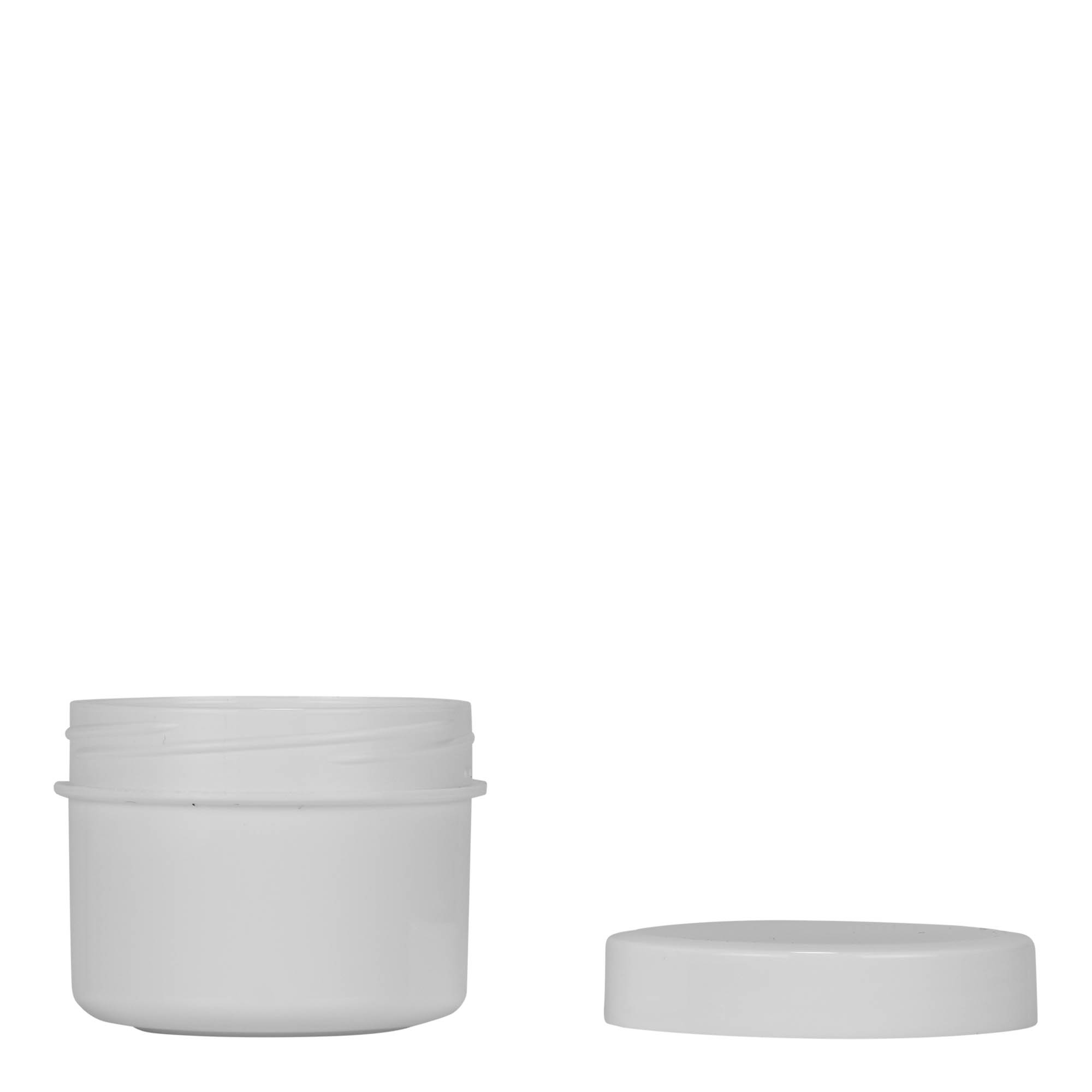 35 ml kunststofpot 'White Line', PP, wit, opening: schroefdop