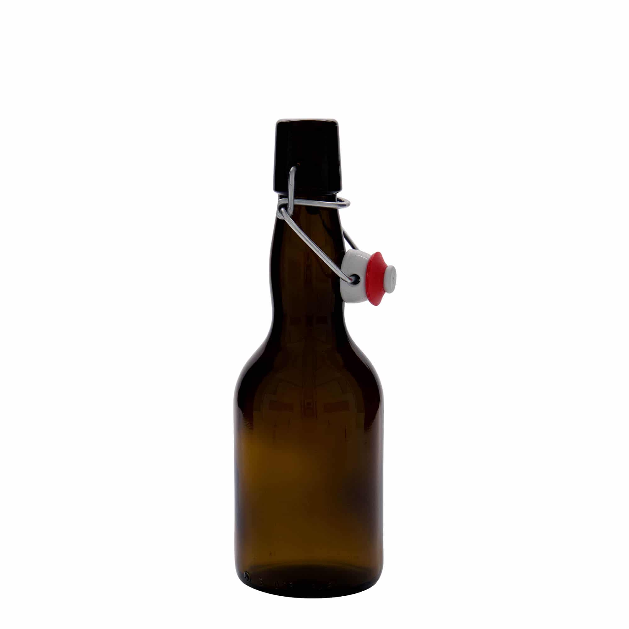 330 ml bierfles met hals, glas, bruin, opening: beugelsluiting