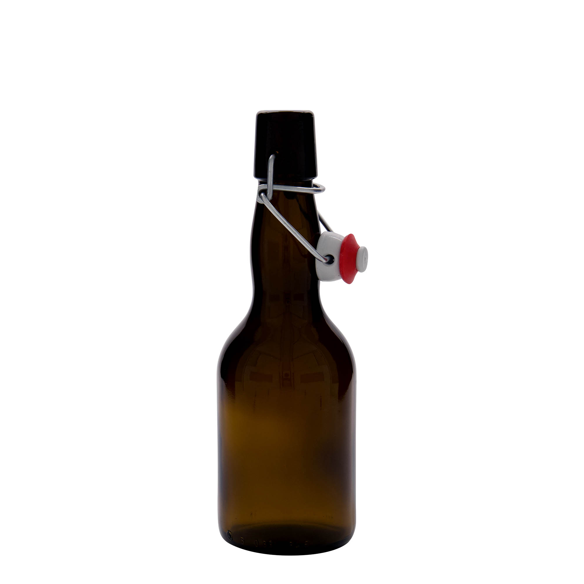 330 ml bierfles met hals, glas, bruin, opening: beugelsluiting