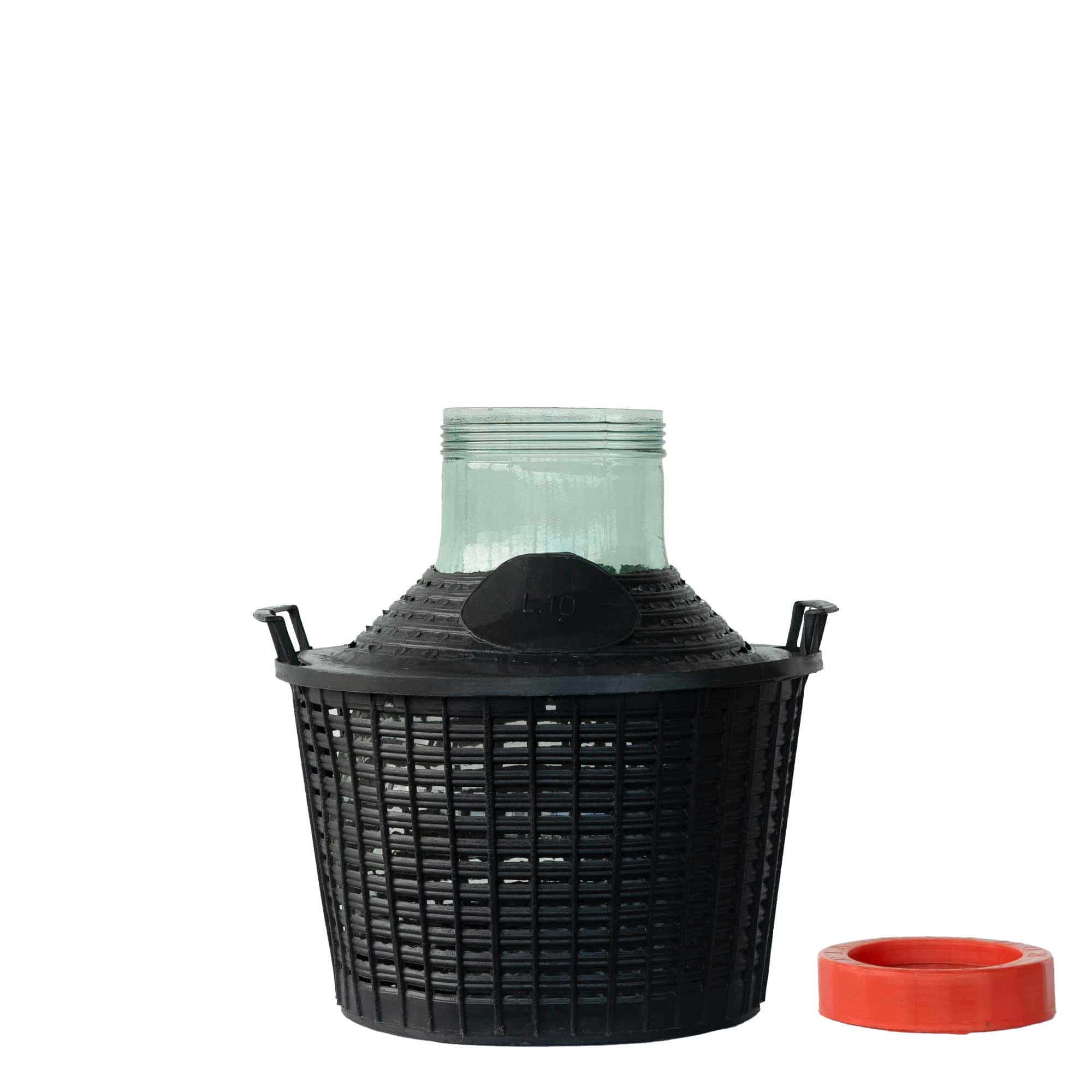 10 l ballonfles wijde hals, glas, opening: schroefdop