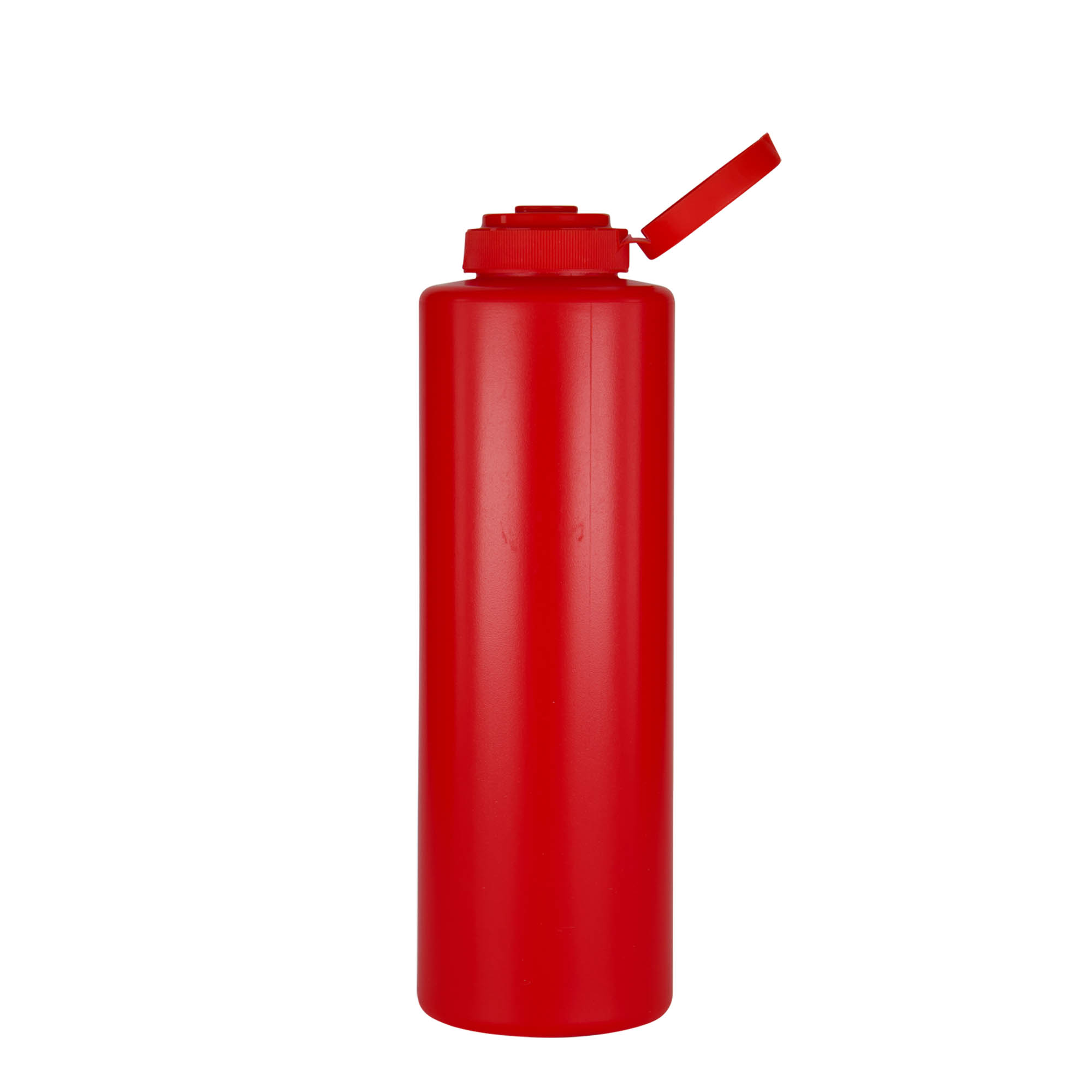 500 ml sausfles, LDPE-kunststof, rood, tuit: 38/400 500 ml sausfles, LDPE-kunststof, rood, tuit: 38/400