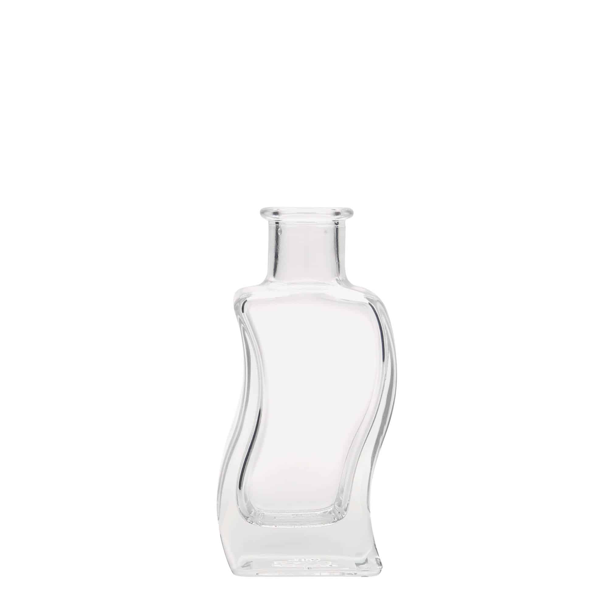 Glazen fles 'Golf', 100 ml, vierkant, monding: kurk