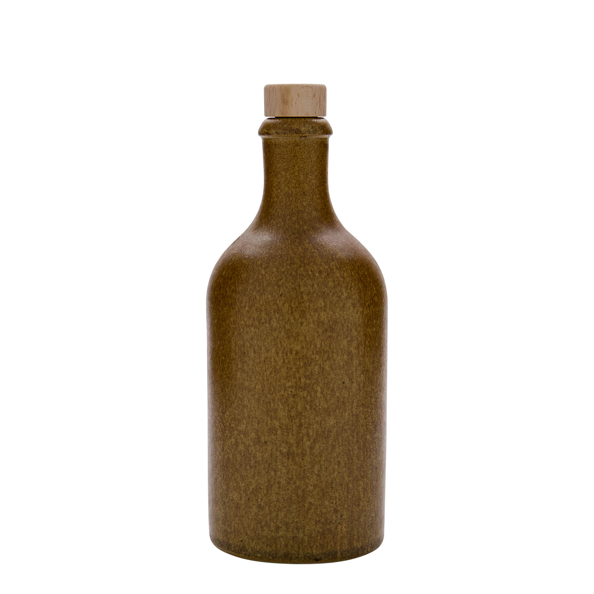 500 ml Tonkruik, steengoed, bruin-kristal, monding: kurk