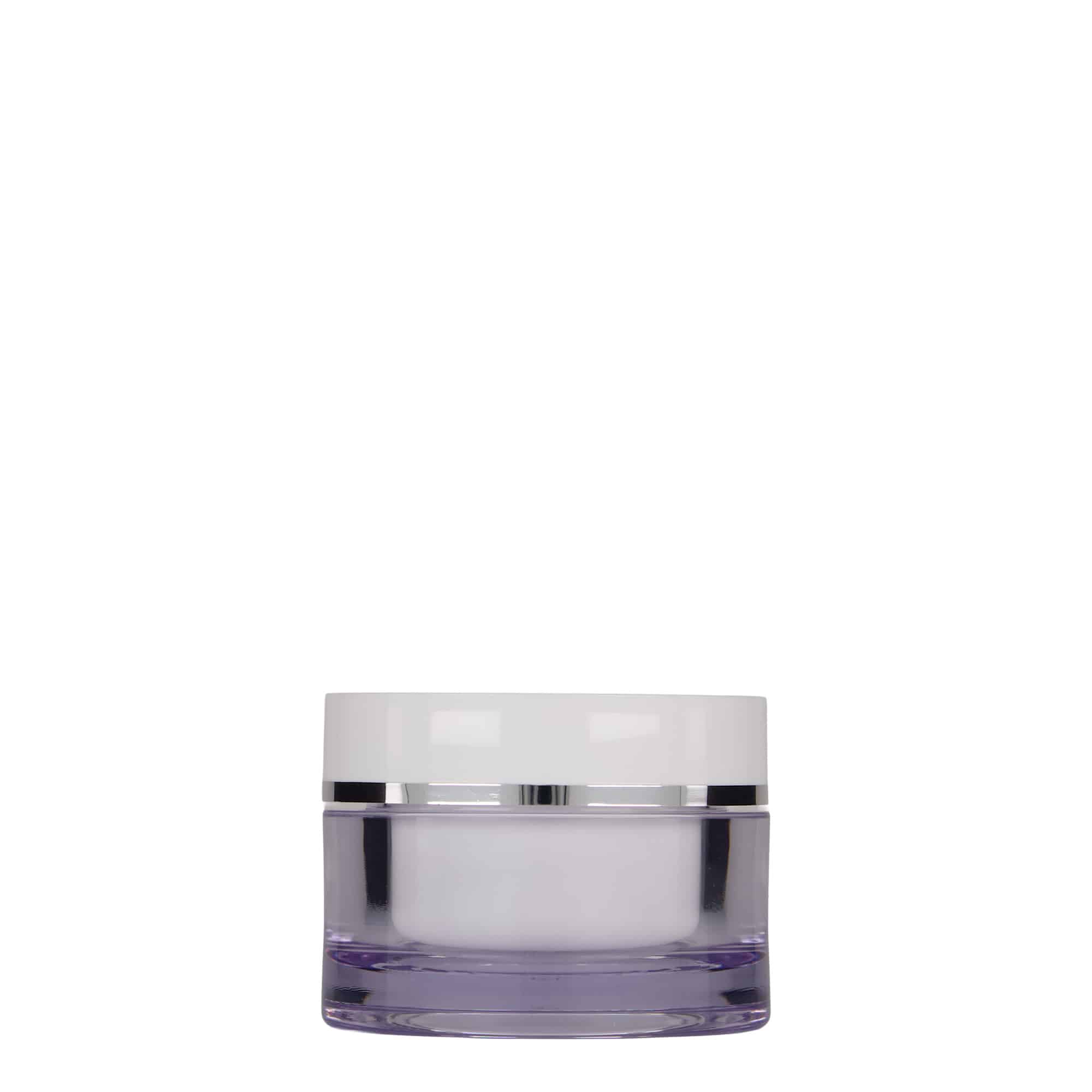 50 ml potje, SAN-kunststof, wit, opening: schroefdop