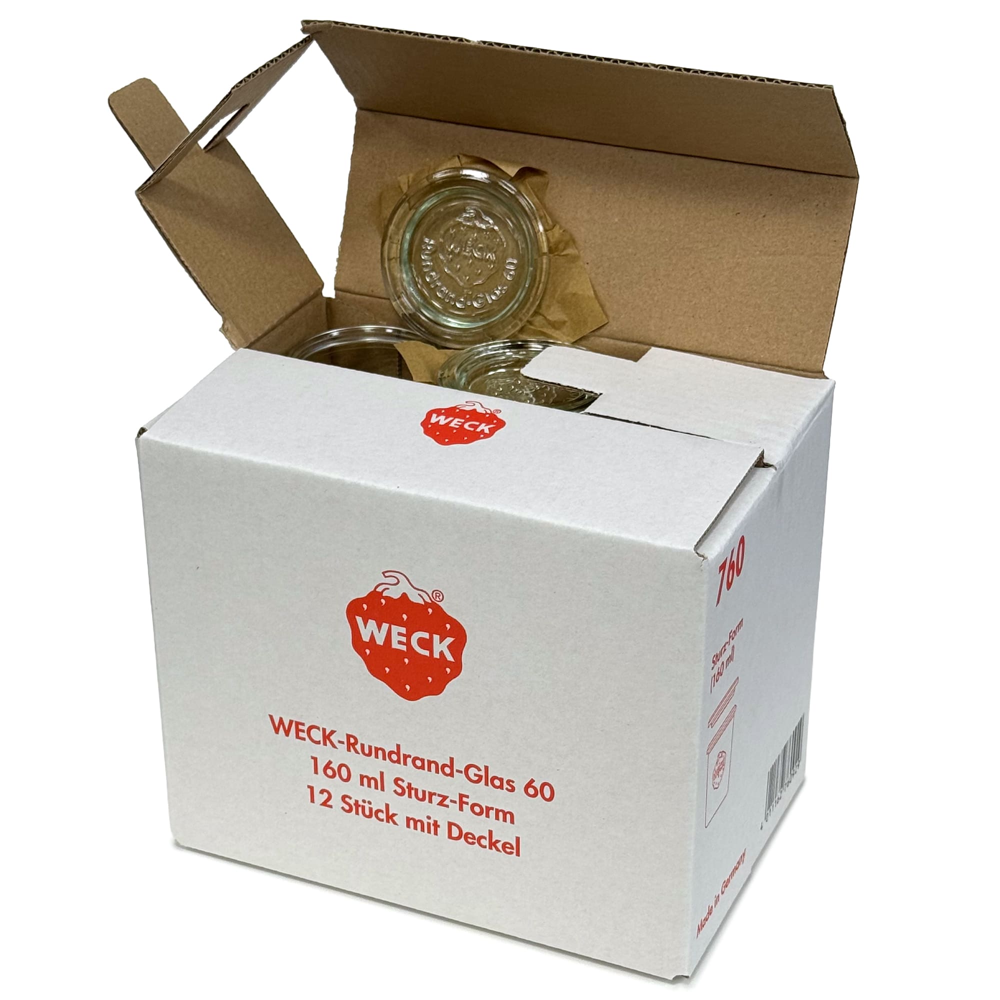 12x 160 ml WECK-stortglas met glazen deksel RR 60