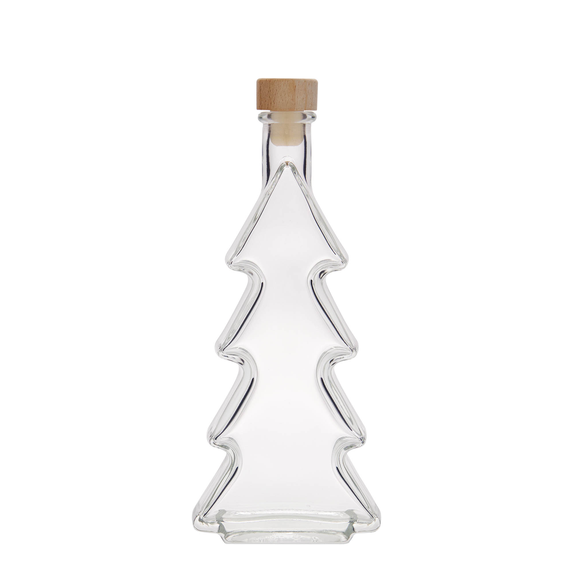 200 ml glazen fles 'Kerstboom', opening: kurk