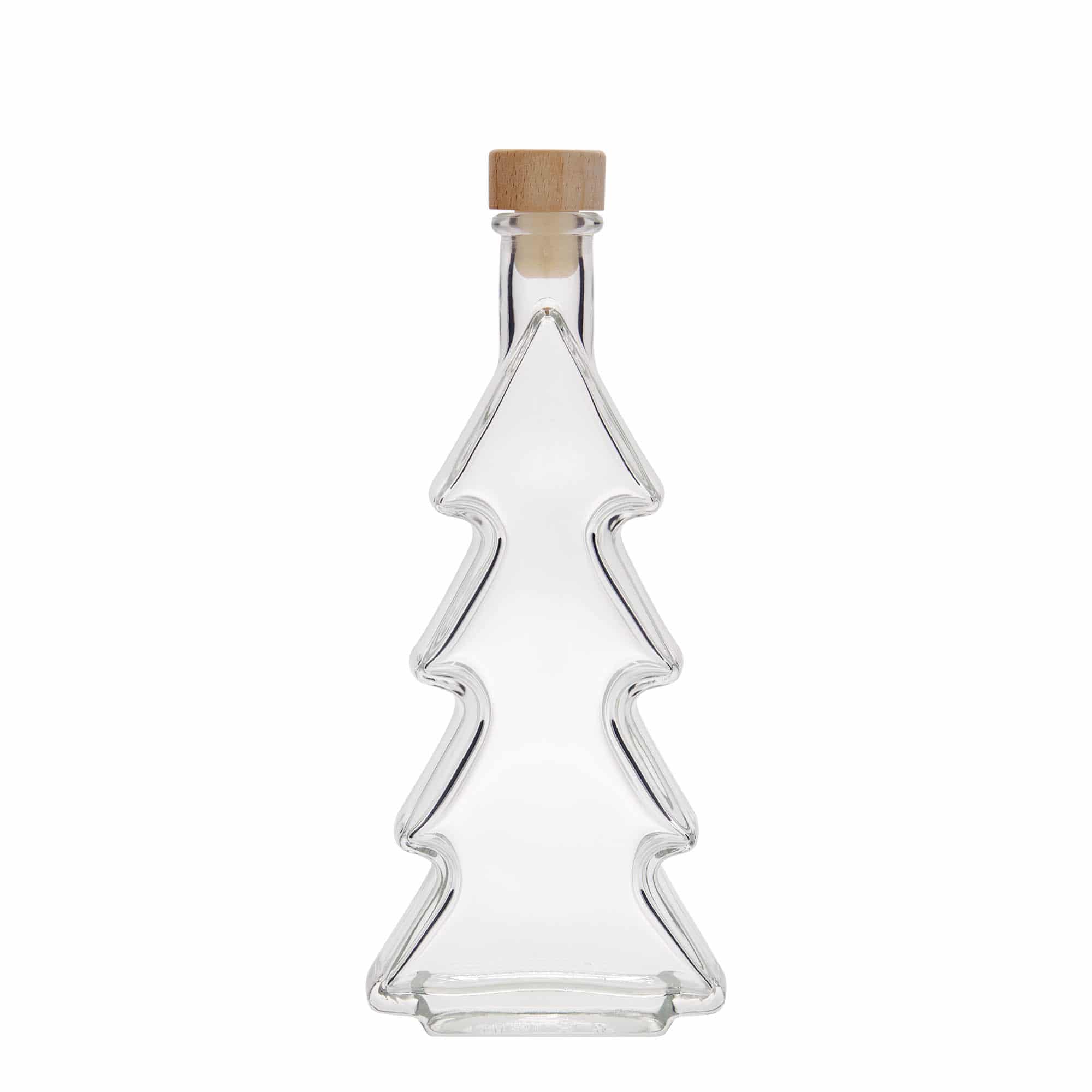 200 ml glazen fles 'Kerstboom', opening: kurk