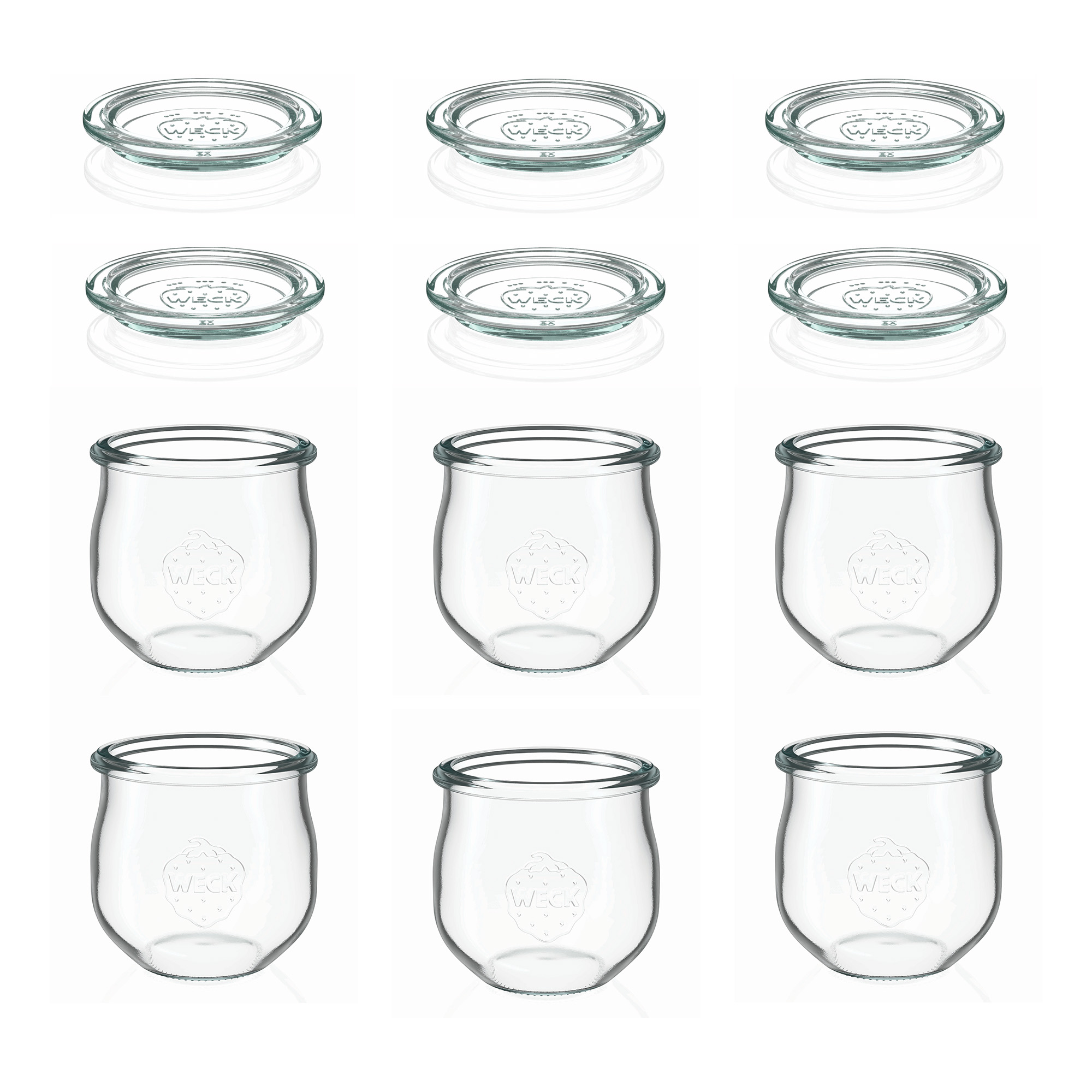 6x 370 ml WECK-tulpenpot met glazen deksel RR 80