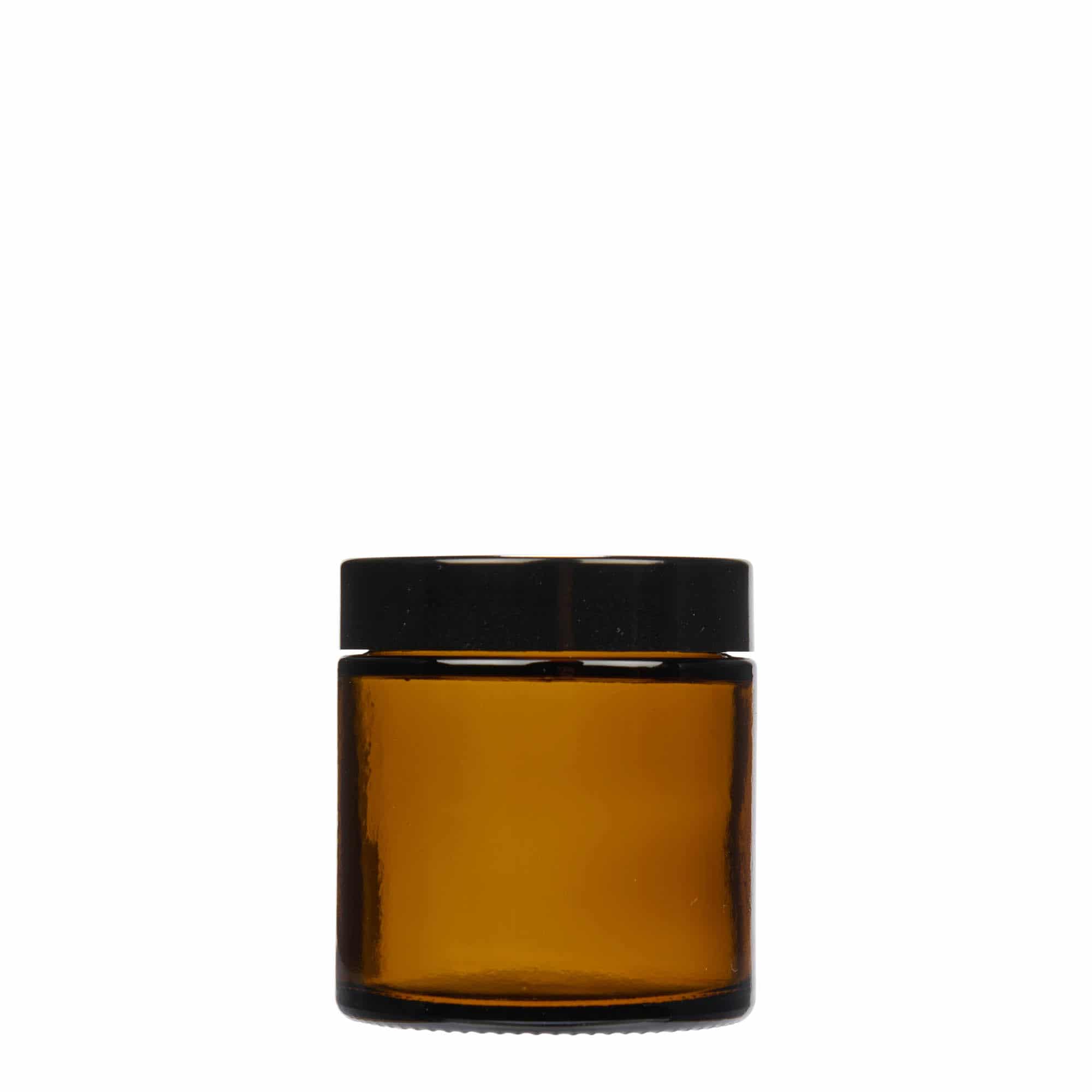 Potje 'Brown Line', 120 ml, glas, bruin, monding: schroefsluiting